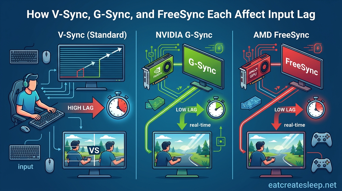 How V-Sync, G-Sync, and FreeSync Each Affect Input Lag