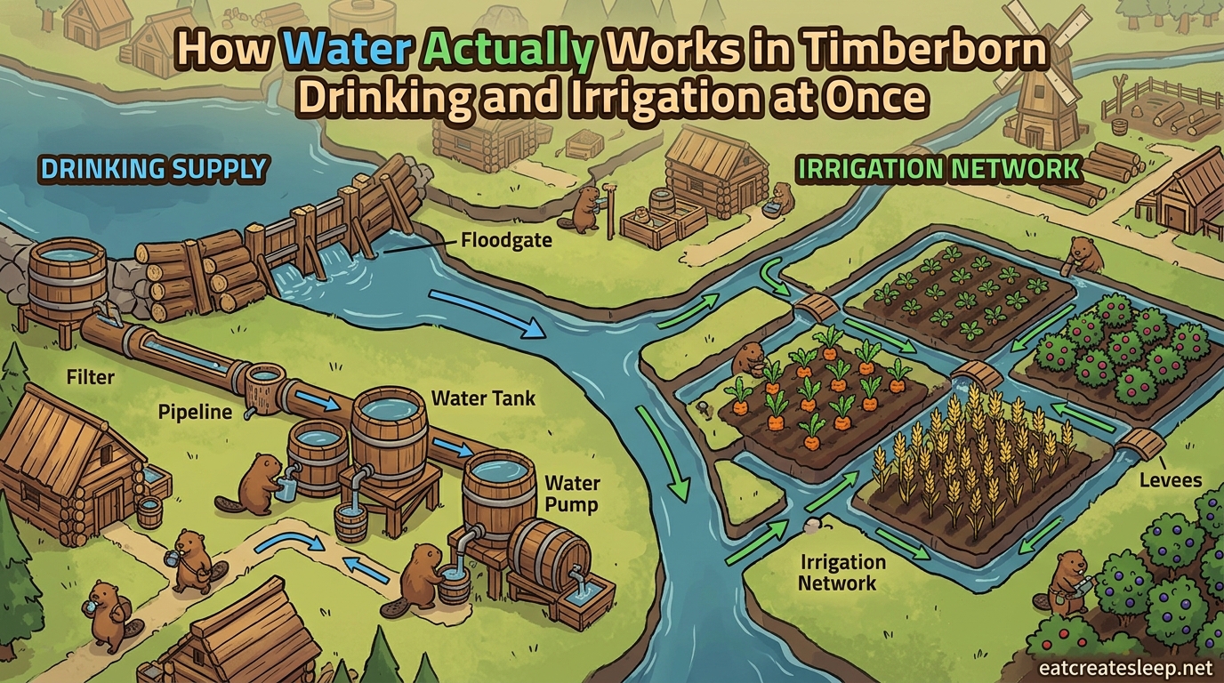 How Water Actually Works in Timberborn Drinking and Irrigation at Once