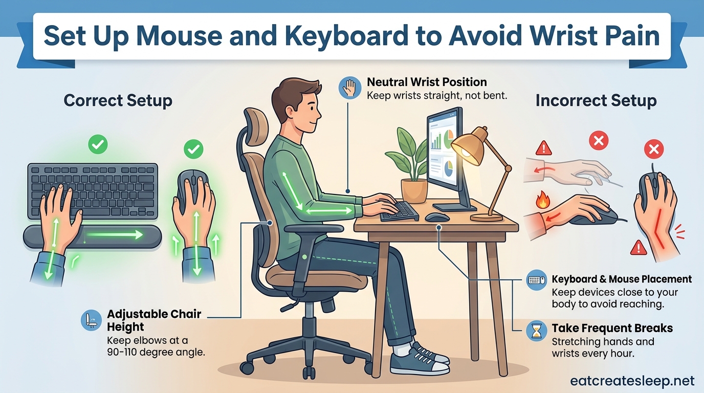 Set Up Mouse and Keyboard to Avoid Wrist Pain