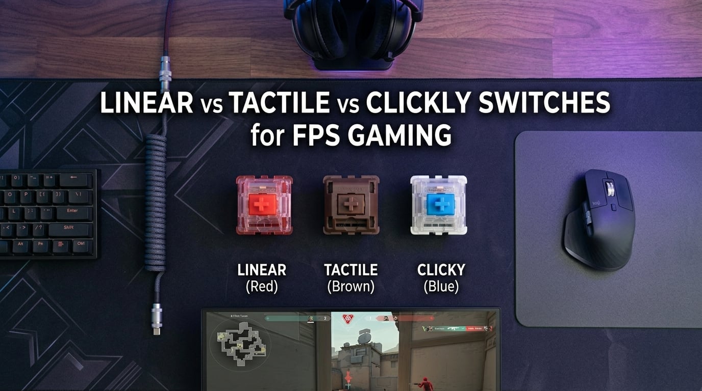 Linear vs tactile vs clicky switches: which actually helps you win in FPS games