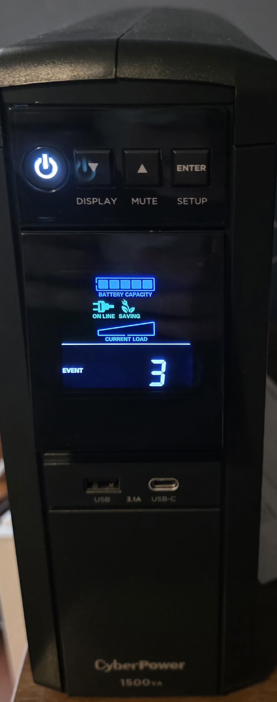 CyberPower CP1500PFCLCD PFC Sinewave UPS Battery Backup and Surge Protector | 1500VA/1000W, 12 Outlets, AVR, Mini Tower, UL Certified customer photo 2