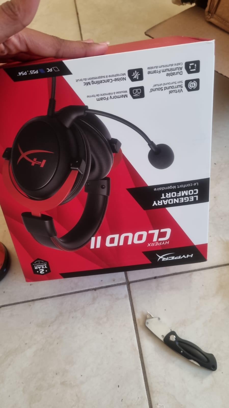 HyperX Cloud II Gaming Headset - 7.1 Surround Sound - Memory Foam Ear Pads - Durable Aluminum Frame - Multi Platform Headset - Works with PC, PS4, PS4 PRO, Xbox One, Xbox One S - Red customer photo 1