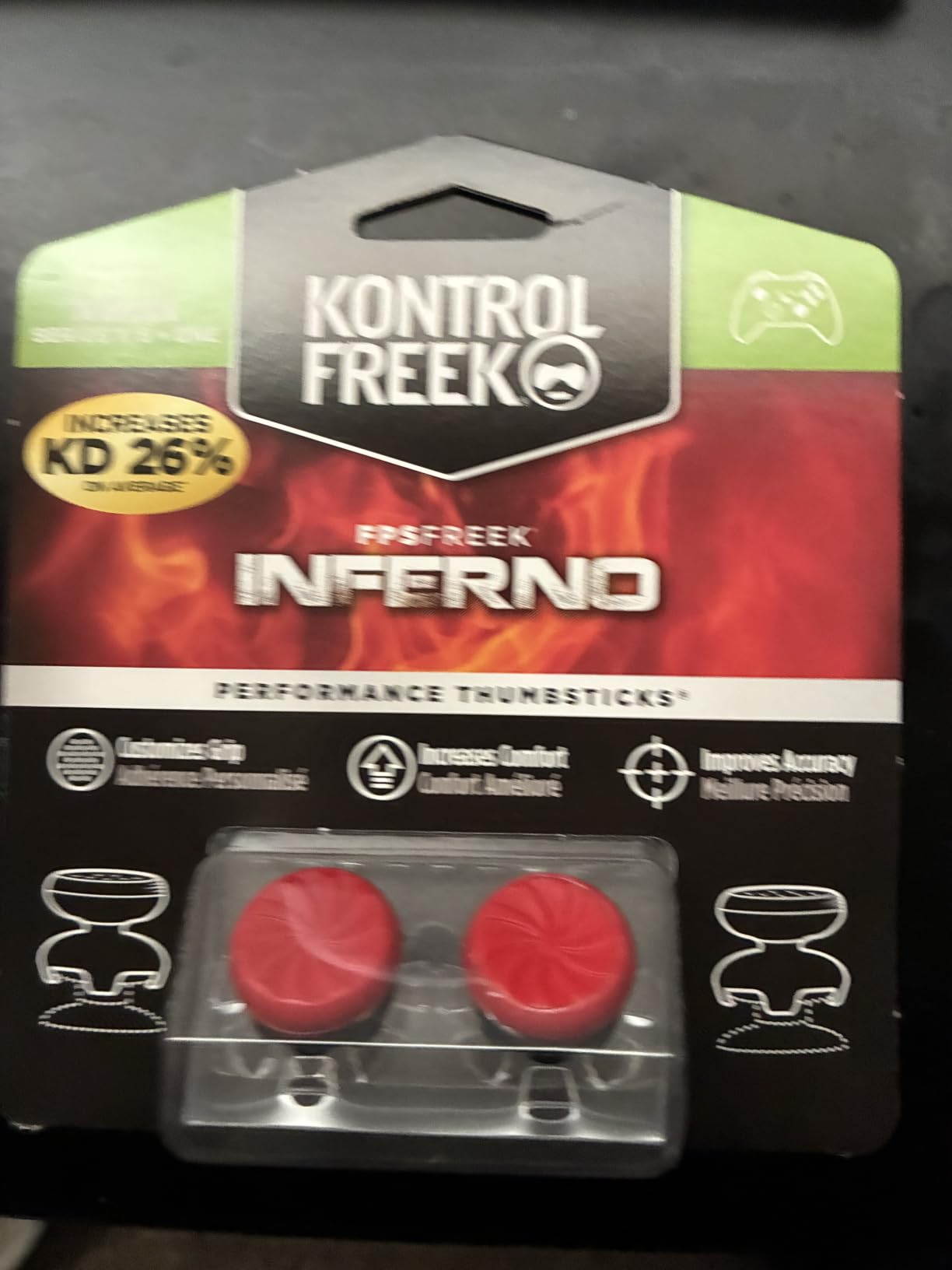 KontrolFreek FPS Freek Inferno for Xbox One and Xbox Series X Controller | Performance Thumbsticks | 2 High-Rise Concave | Red customer photo 1
