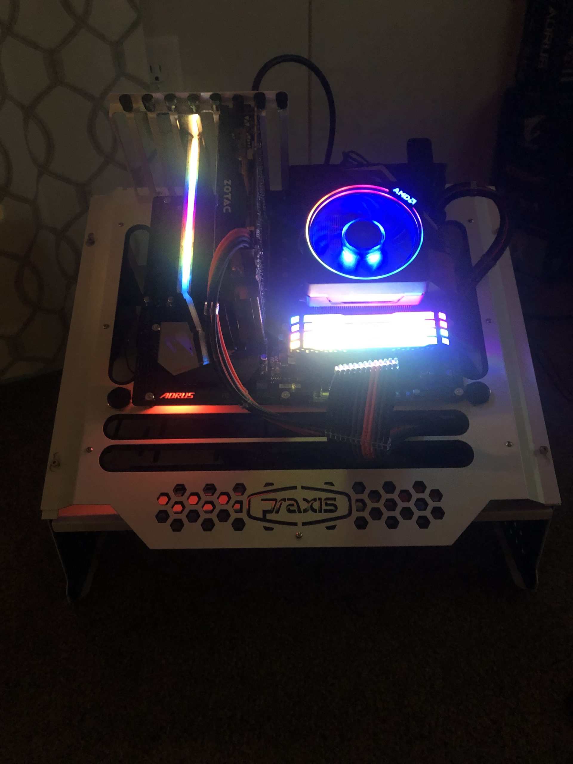 PrimoChill's Praxis Wetbench Powdercoated Steel Modular Open Air Computer Test Bench for Watercooling or Air Cooled Components - Black w/UV Green Accents customer photo 1
