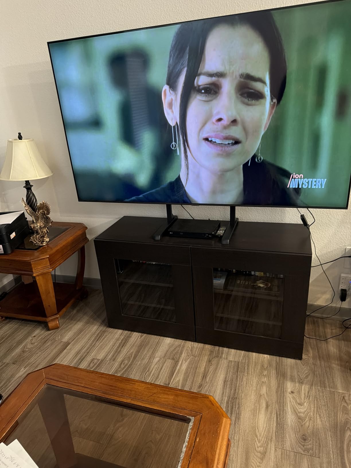 TAVR Universal Table Top TV Stand for 27-65 inch TVs Holds up to 88 lbs | Height Adjustable TV Legs, Strong TV Base, Max VESA 800x500mm, Black customer photo 1