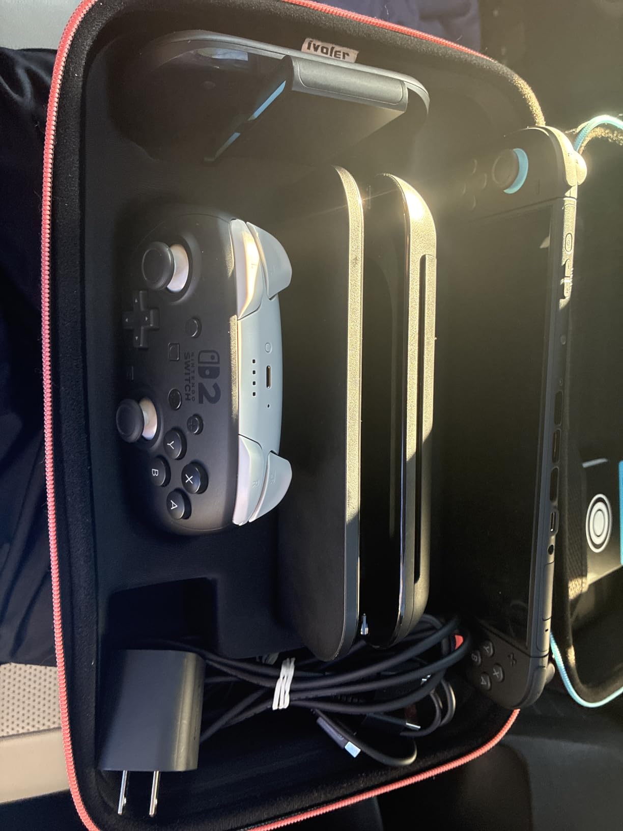 iVoler Carrying Storage Case for Nintendo Switch/Switch OLED Model (2021), Portable Travel All Protective Hard Messenger Bag Soft Lining 18 Games for Switch Console Pro Controller & Accessories Black customer photo 2