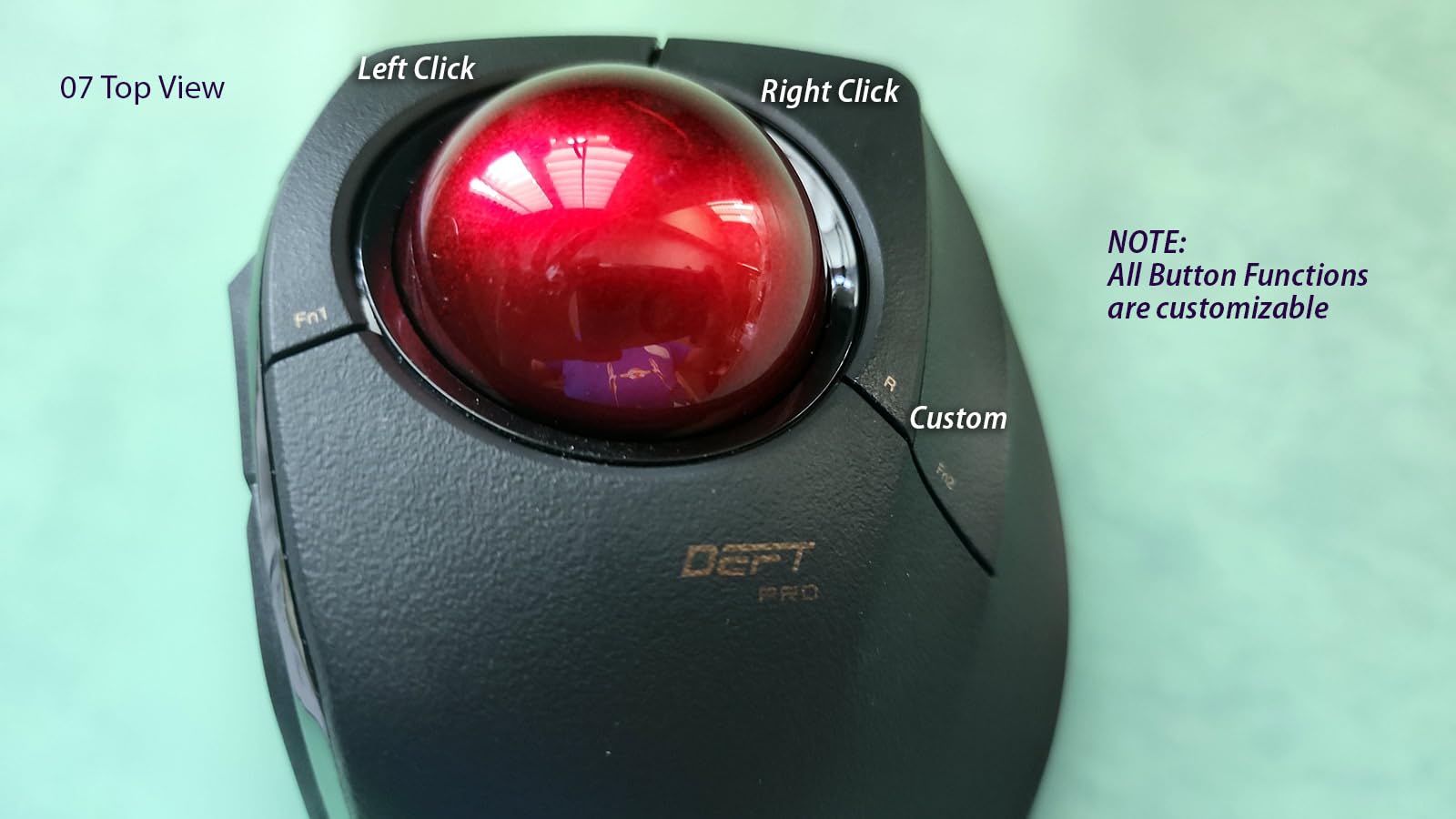 ELECOM DEFT PRO Trackball Mouse, Wired, Wireless, Bluetooth 3 Types Connection, Ergonomic Design, 8-Button Function, Red Ball, Windows11, MacOS (M-DPT1MRXBK) customer photo 2