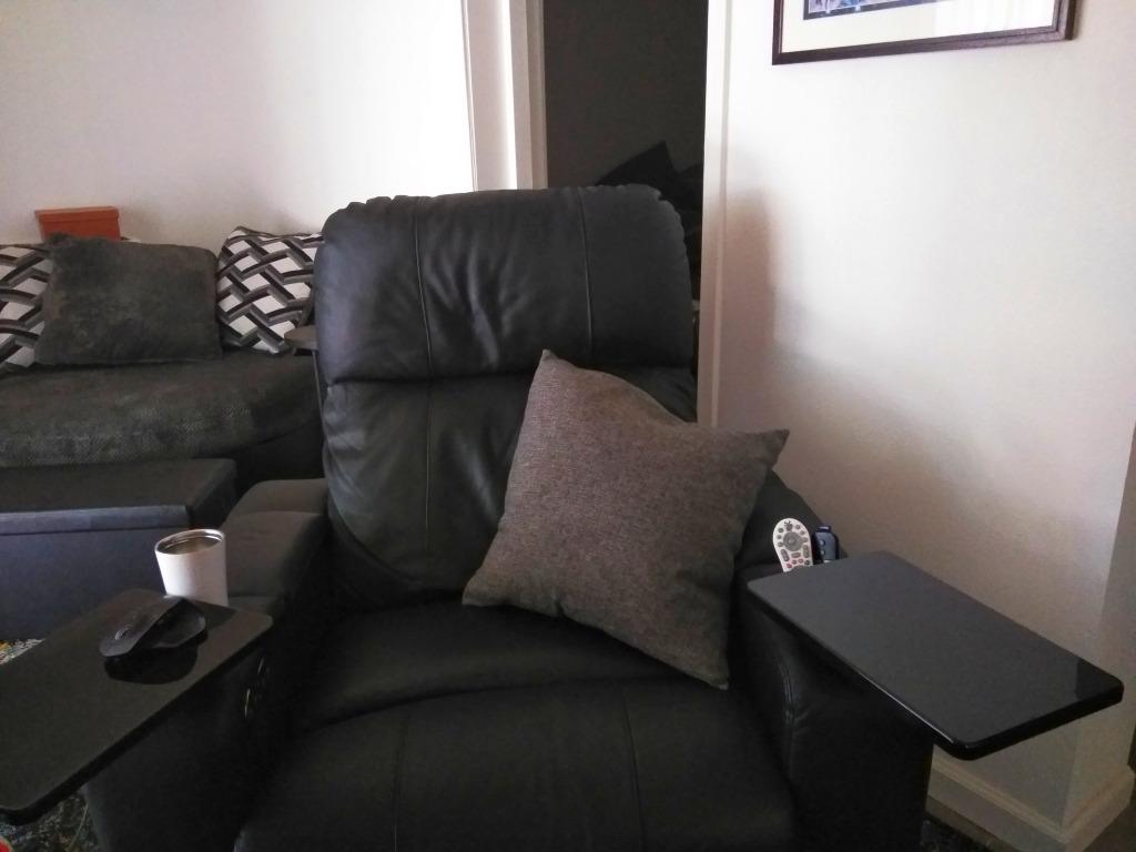Seatcraft Julius Home Theater Seating Brown Single Recliner | Italian Leather, Big & Tall, Powered Headrest, Power Recline, USB-A charging customer photo 1