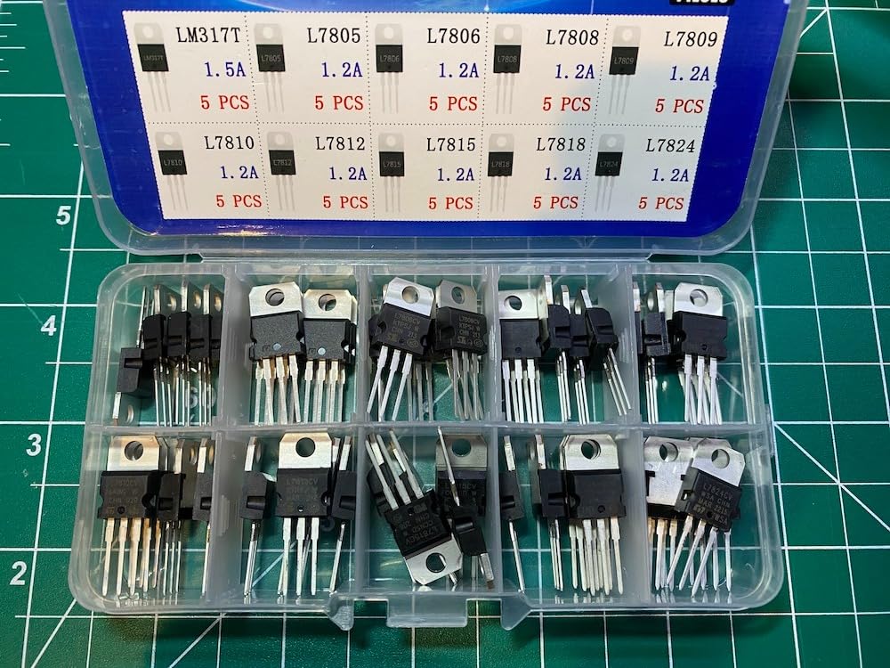 BOJACK 10 Values 50 Pcs LM317 L7805 L7806 L7808 L7809 L7810 L7812 L7815 L7818 L7824 TO-220 Package High Current Positive Voltage Regulator Assortment Kit customer photo 2