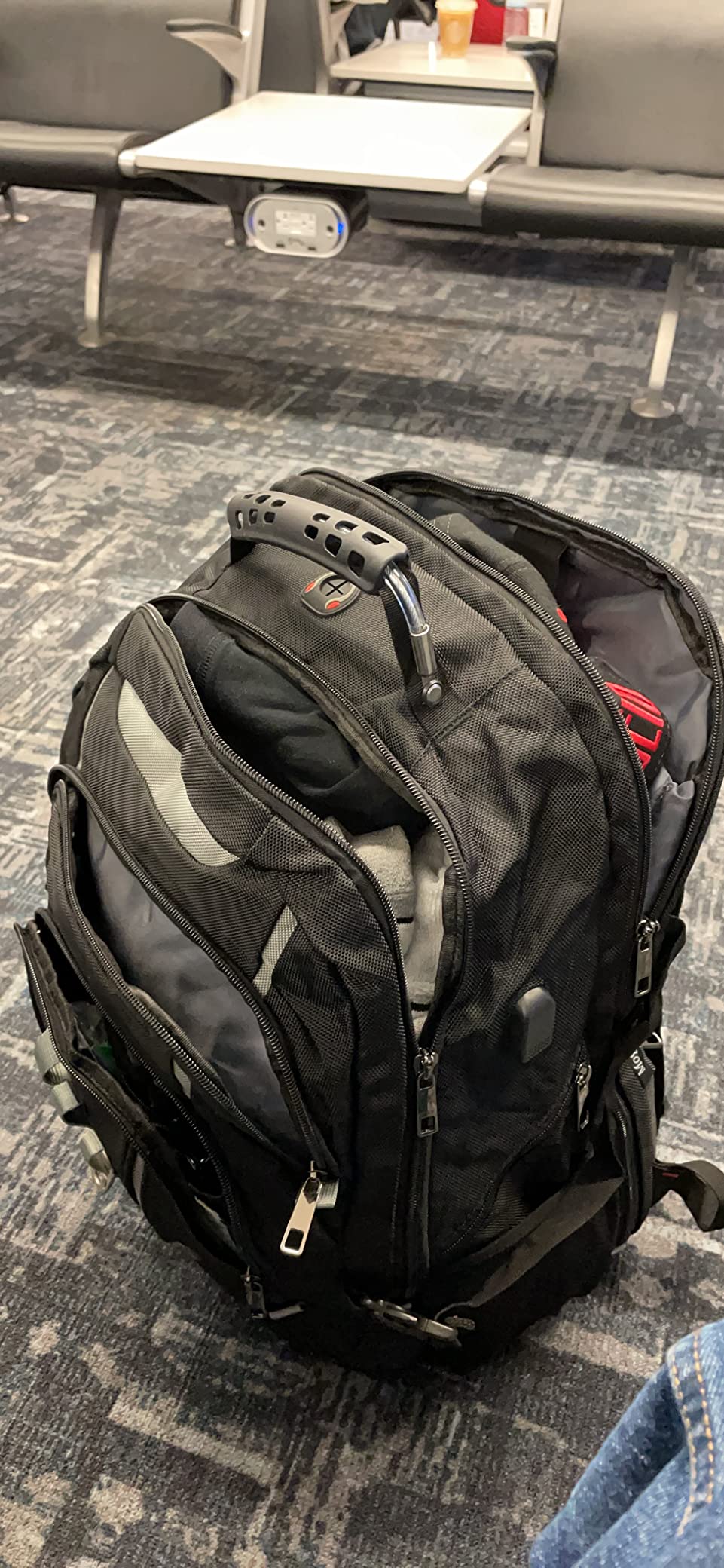 18.4 Laptop Backpack for Men, 55L-60L Extra Large Gaming Laptops Backpack, TSA Friendly Flight Approved RFID Anti-theft Pocket, Water Resistant Suiltable for Travel Business Work customer photo 1