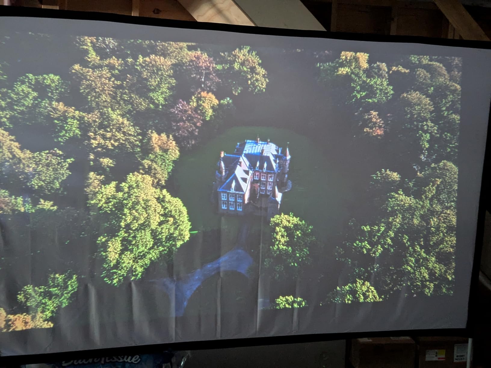 Outdoor Projector Screen with Stand 100 Inch: Portable Projection Screen for Outside Theater Home Backyard Movies customer photo 1