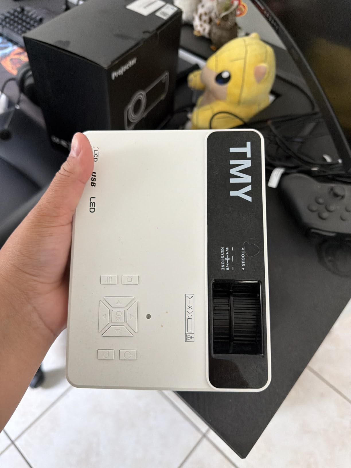 1080P Mini Portable Projector, 2-way Bluetooth, with 80in Screen | 1080P home theater, indoor/outdoor movies, Compatible with TV Stick/Roku/Phone/PC/PS/DVD/HDMI/USB customer photo 2