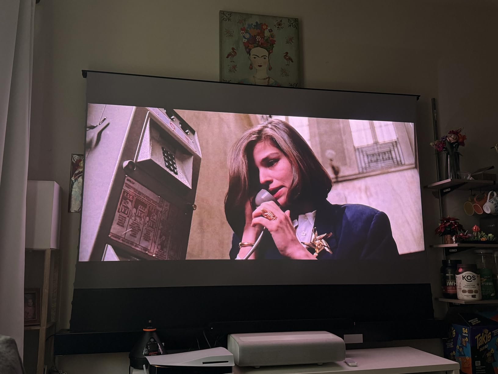 VIVIDSTORM S PRO Motorized Tension Floor Rising Projector Screen 100-inch | Home Cinema Setup | Black housing, VSDSTUST100H customer photo 1