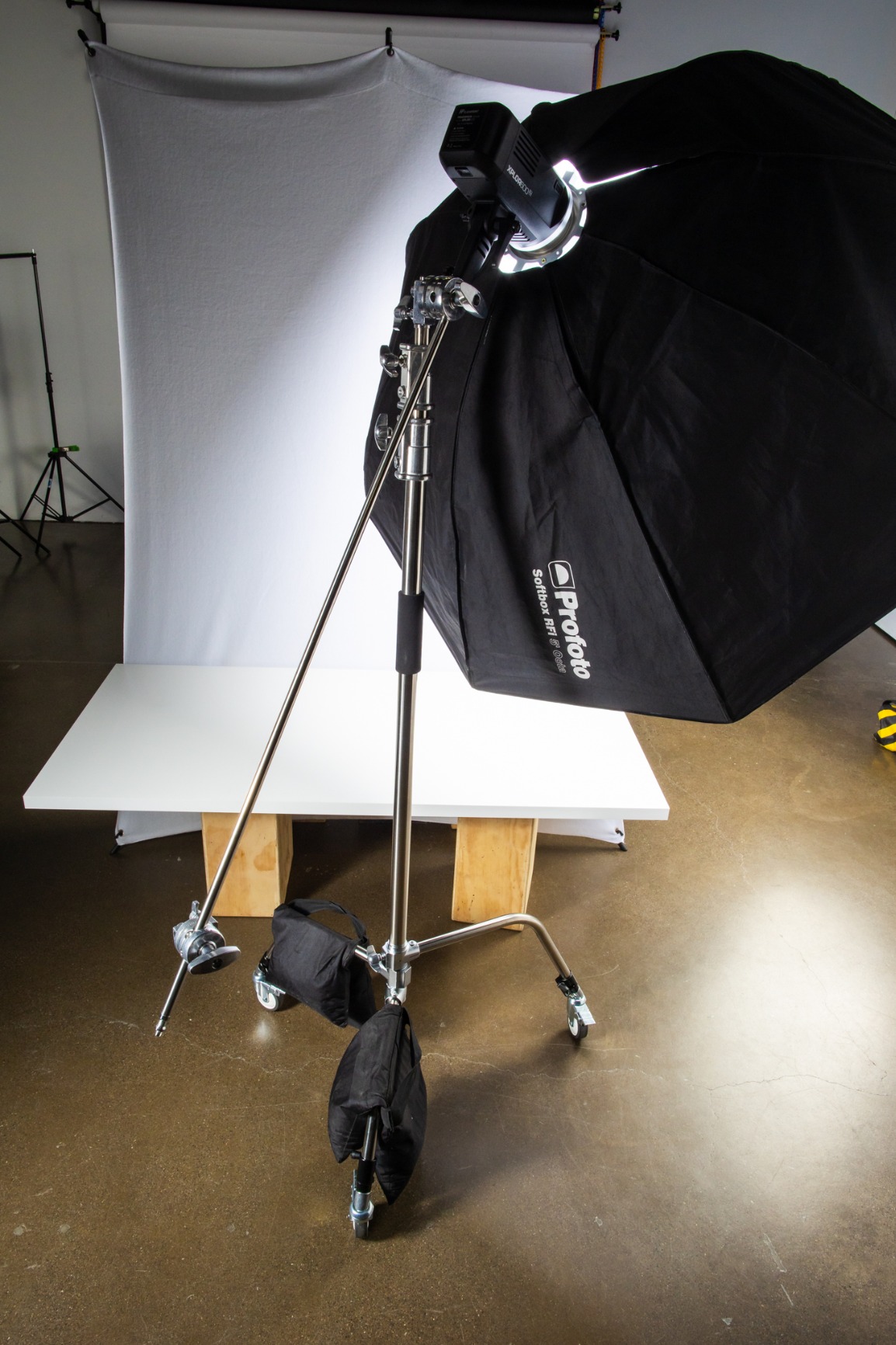 C Stand Metal with Bag Wheel Max 10.8ft/330cm with 106cm Holding Arm 2 Pieces Grip Head for Godox AD400 Pro AD600 Pro AD600BM Aputure 120D 300D II for Photography Studio Video Monolight customer photo 1