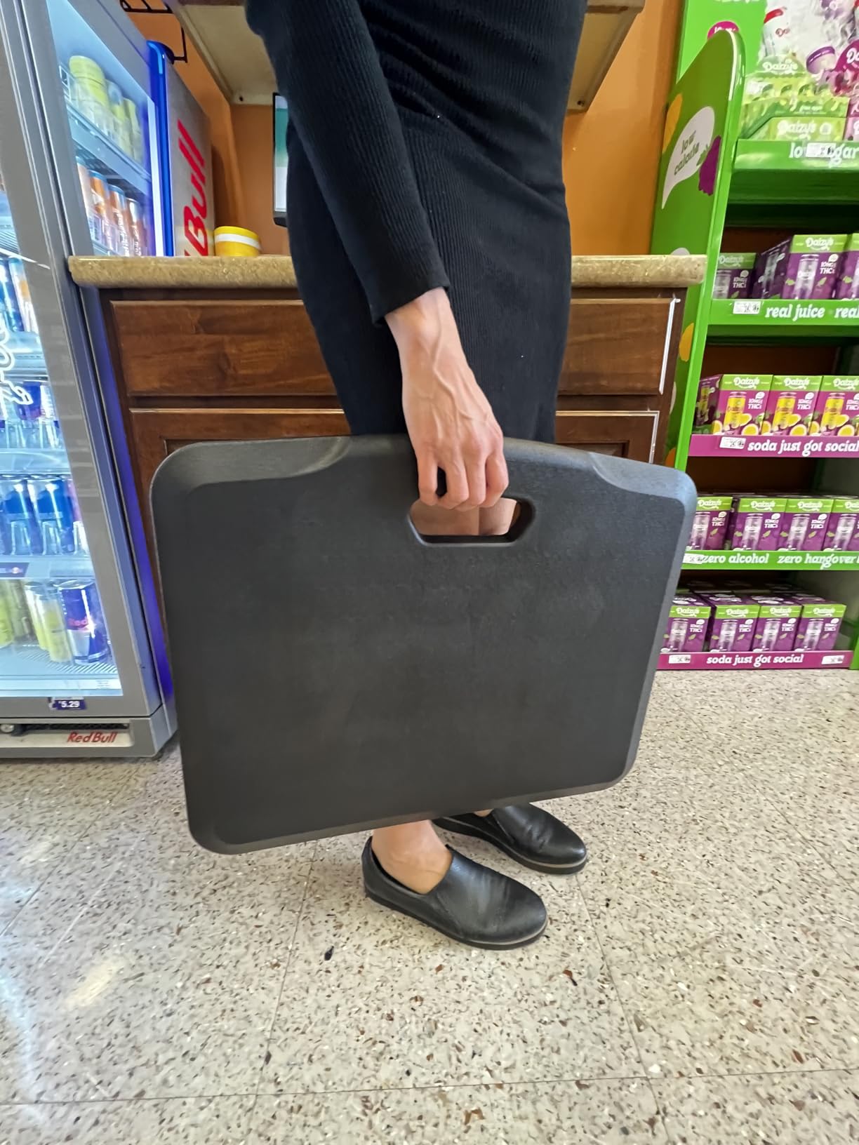 Mount-It! Standing Desk Floor Mat, 18x22, Red | Rubberized gel foam comfort mat for standing desk, kitchen, garage & office. Anti-slip, washable surface customer photo 2