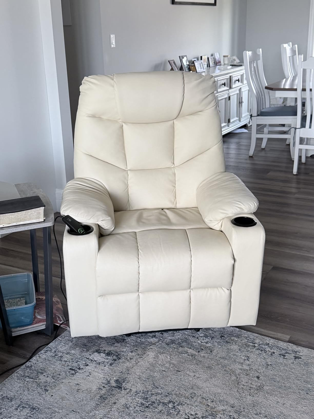 MCombo Power Lift Recliner for Elderly, Faux Leather 7287 (Black, Medium) | Extra Extended Footrest, Cup Holders, USB Ports, Easy to Clean Leather customer photo 2