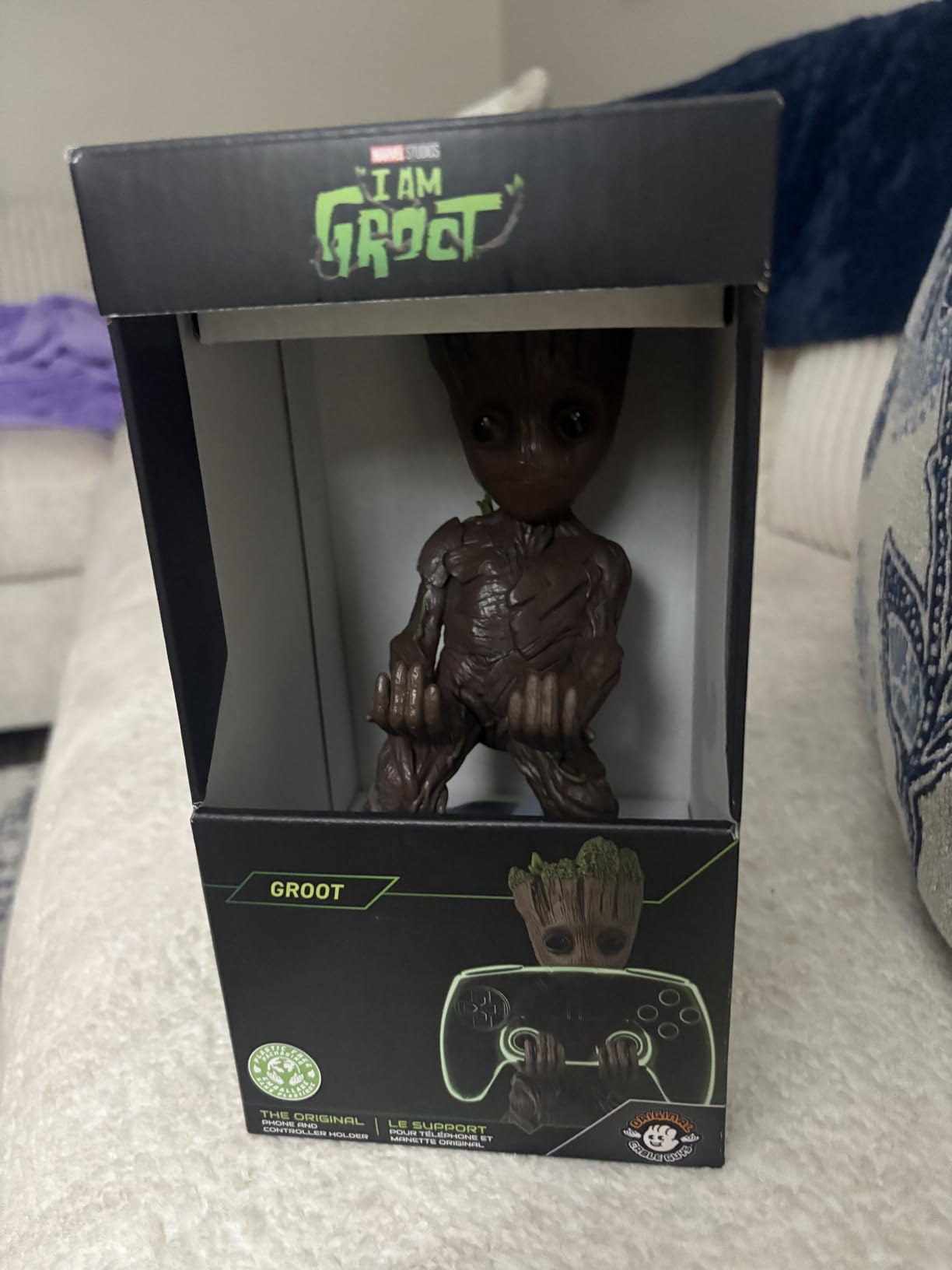Exquisite Gaming: Guardians of The Galaxy: Toddler Groot - Original Mobile Phone & Gaming Controller Holder, Device Stand, Cable Guys, Marvel Licensed Figure, Black customer photo 2