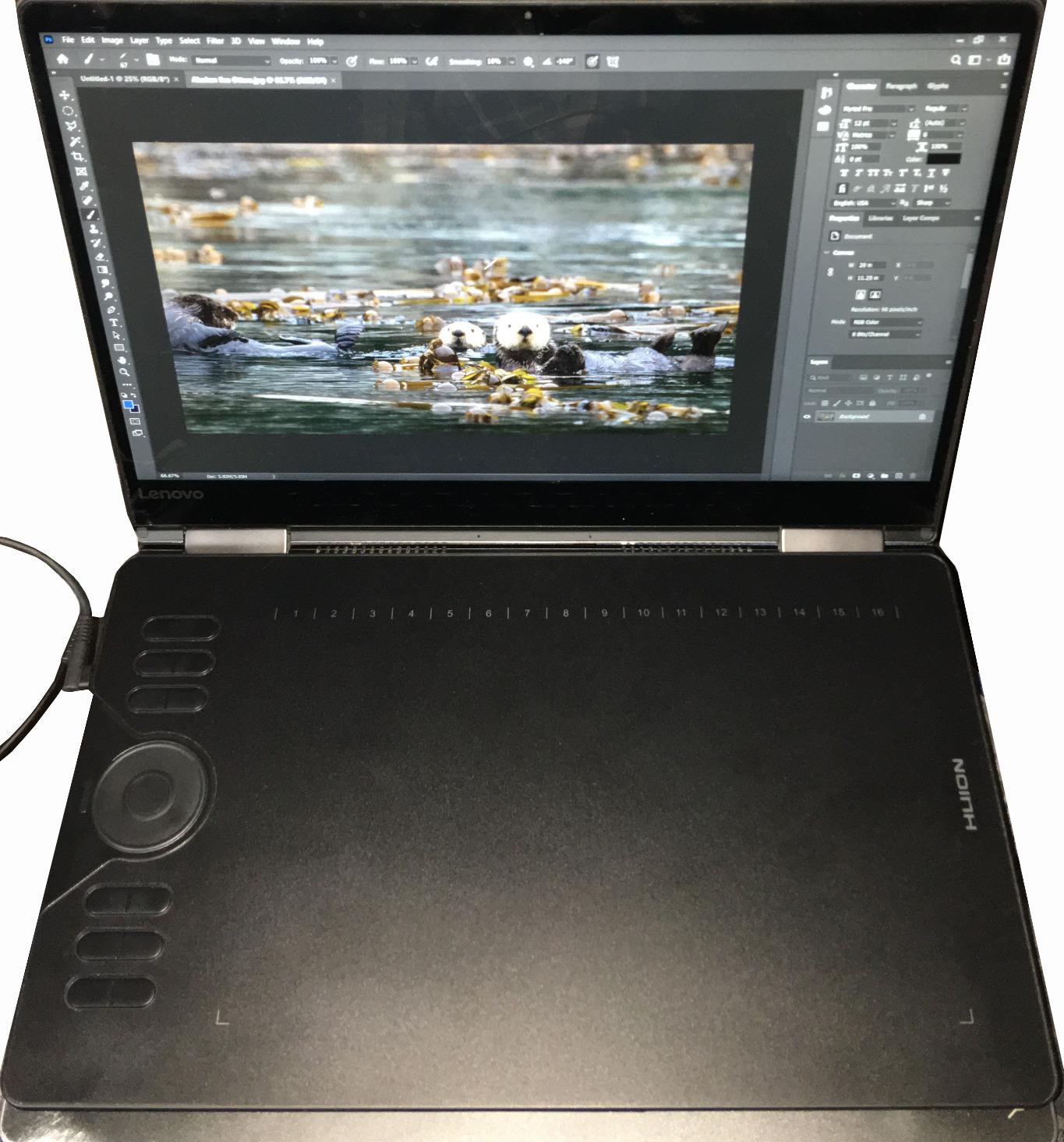Wireless Drawing Tablet HUION Inspiroy Keydial KD200 Art Tablet with Dial | Bluetooth Graphic Tablet with Dial, 5 Customized PressKeys, Battery-Free Pen, 8.9x5.6