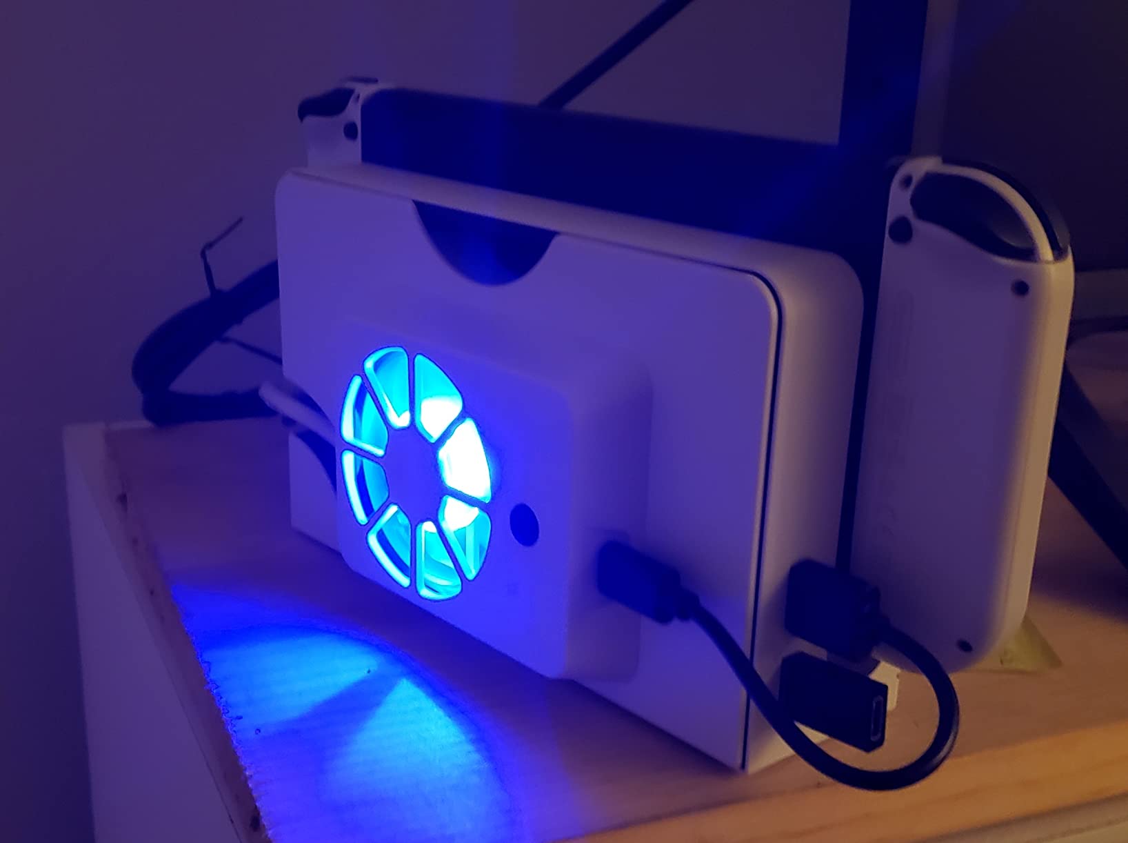 Switch OLED Dock Cooling Fan, 3000 RPM USB-Powered Cooler, On/Off Button | Switch OLED dock fan replaces the rear panel, uses dock USB power and adds airflow with a convenient manual on/off switch customer photo 2