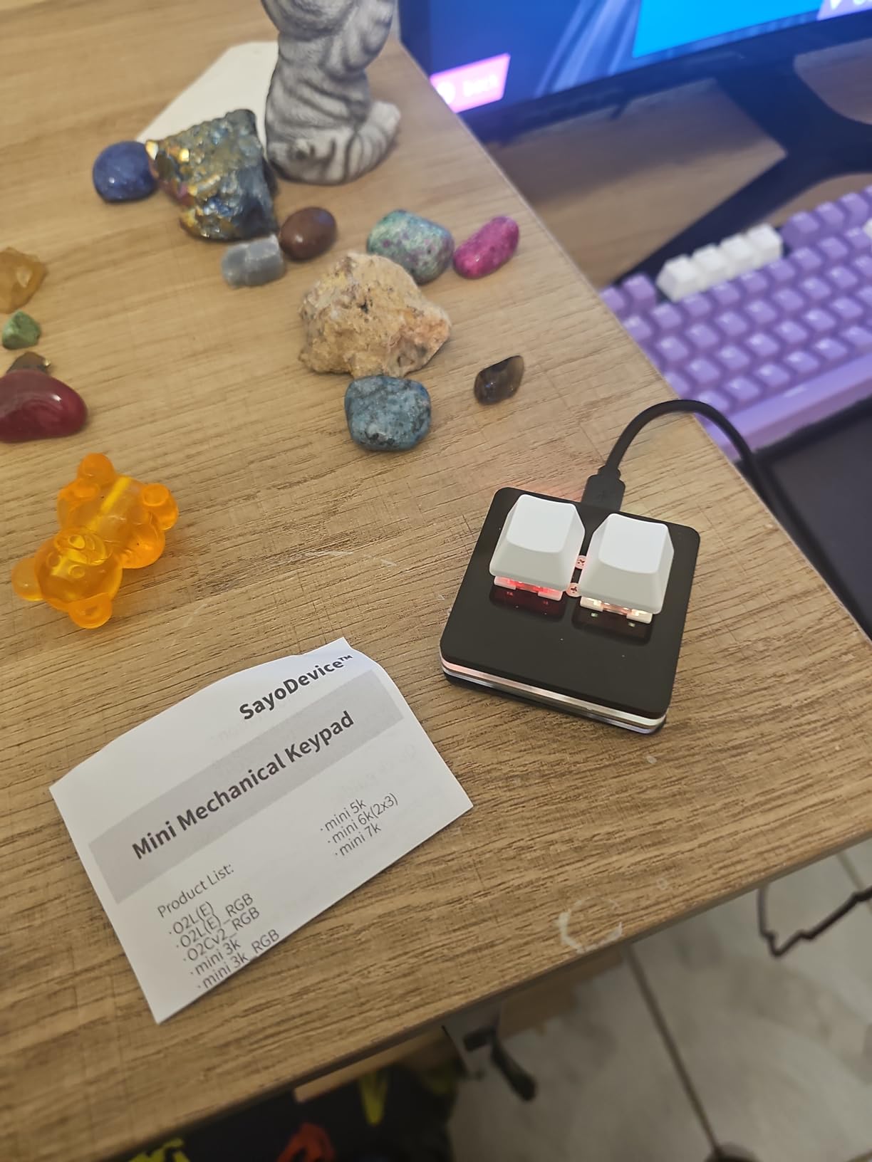 BTXETUEL NONO OSU keypad 2-Key Red axis Gaming USB Keyboard, Hotswap Mechanical Keyboard, Mini Mechanica RGB keypad for macros and Rhythm Games customer photo 2