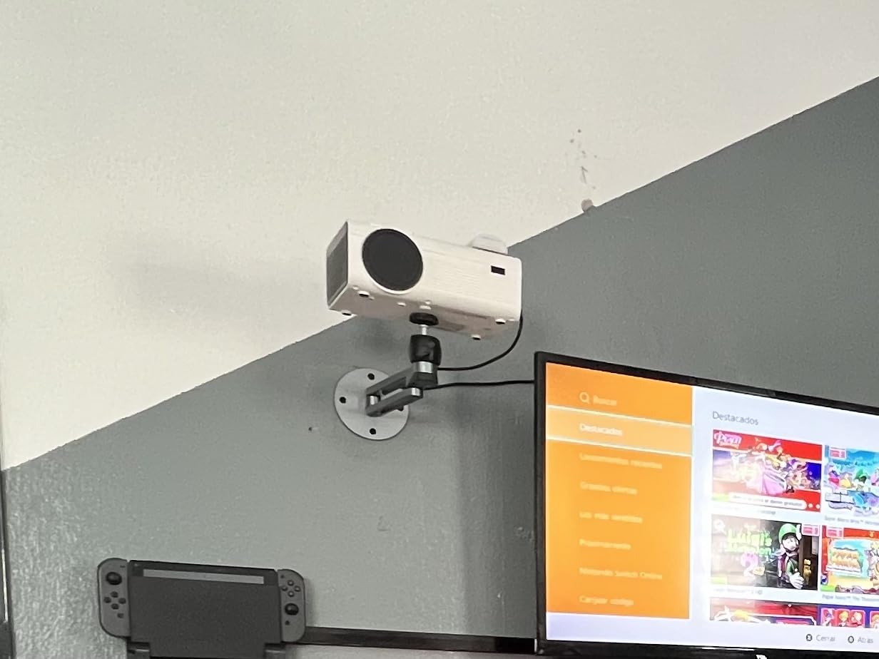 Foldable Projector Wall Mount Universal Adjustable Ceiling Wall Projector Mount Aluminum Alloy Projectors Stand, 1/4