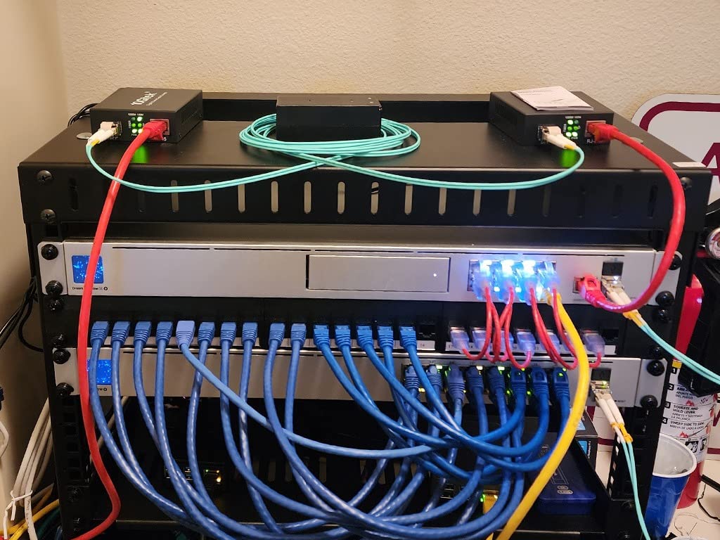 ipolex Gigabit Multi-Mode LC Fiber to Ethernet Media Converter with 2*SFP Modules, 1.25G Fiber Optic to Ethernet Converter, 1000Base-SX to 10/100/1000Base-TX, 850nm, MMF, up to 550-m/1804 ft, 2 Pack customer photo 1