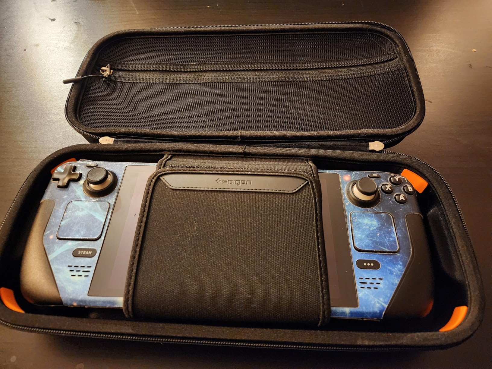 Spigen Rugged Armor Pro Hard Shell Case for Steam Deck & ROG Xbox Ally X | Steam Deck LCD (2022)/OLED (2023), Accessory Pockets, Charger Storage - Black customer photo 1