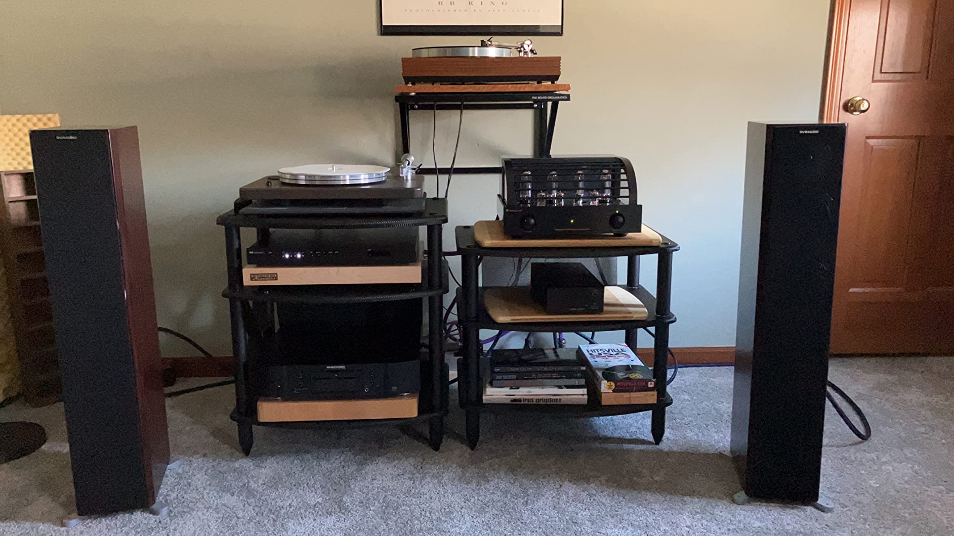 Pangea Audio Vulcan Three Shelf Audio Stereo Rack, Media Stand, and Components Cabinet 3 Shelf Rosenut Red customer photo 2