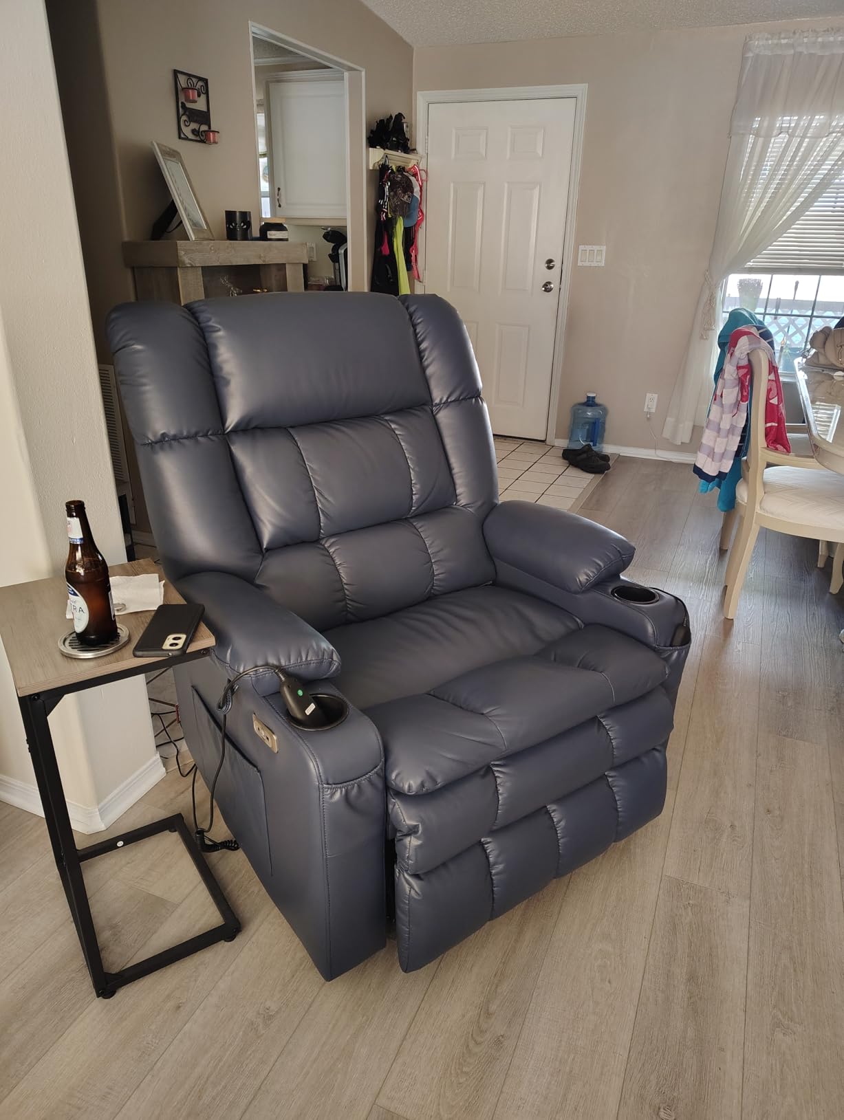 MCombo Dual Motor Power Lift Recliner Chair for Elderly, Lay Flat Lift Chair with Heat and Massage, Cup Holders, USB Ports, Faux Leather 7890 (Dark Brown, Medium) customer photo 1