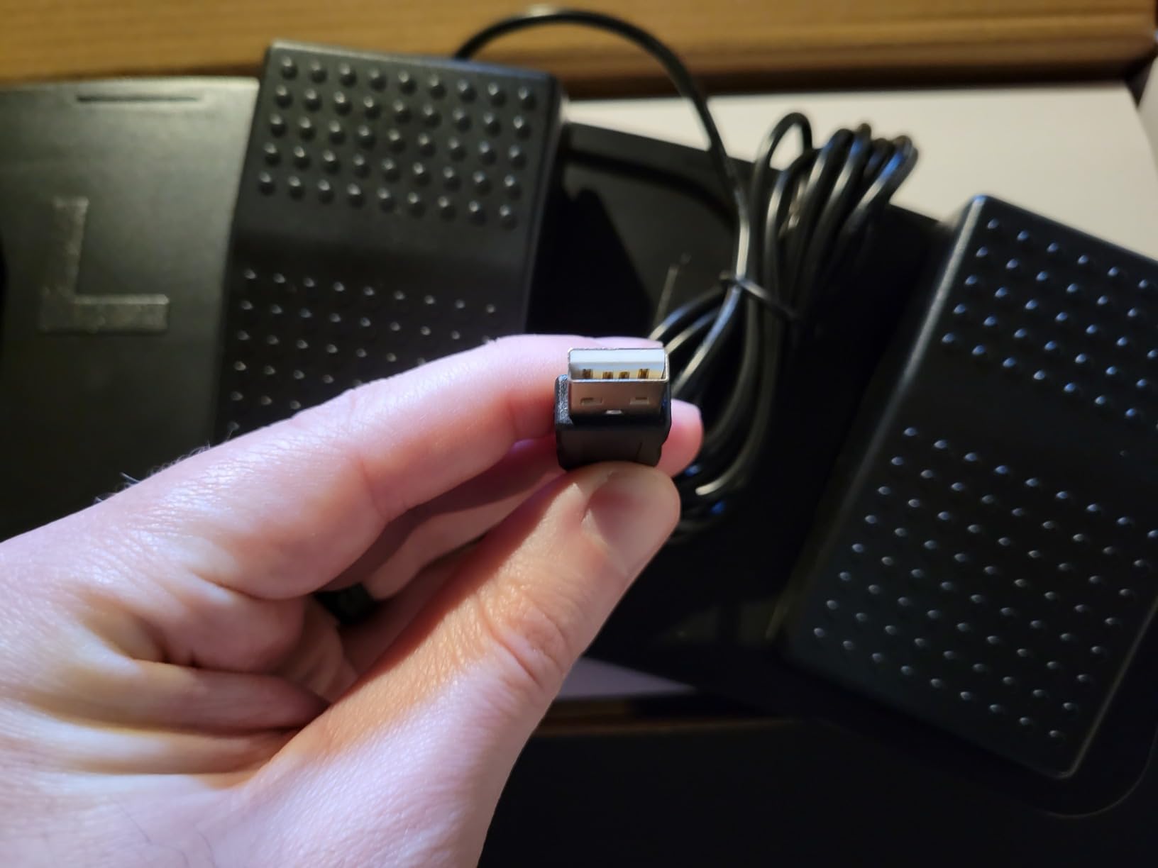 3-Key USB Programmable Foot Pedal for PC and Mac, Hotkey Foot Switch | Setup guide included; map keyboard shortcuts, mouse actions and media controls for PC gaming, PTT and transcription customer photo 2