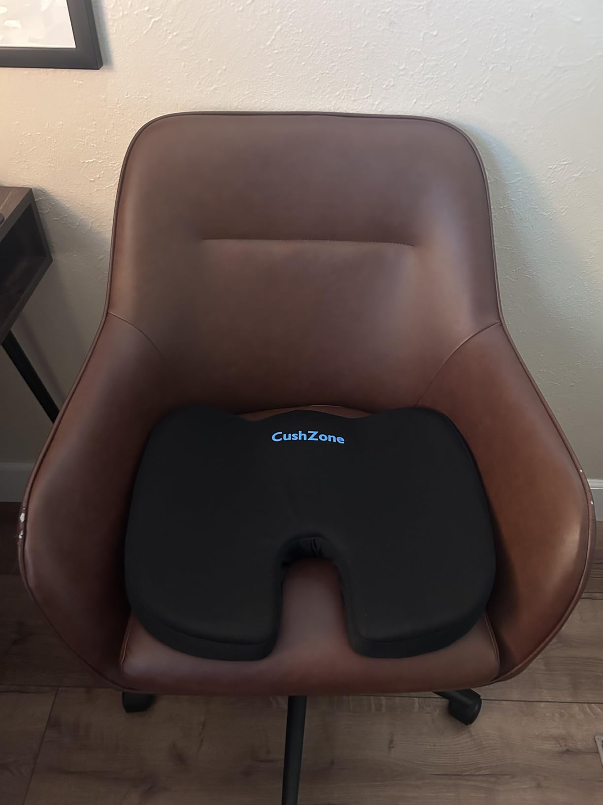 Gel Seat Cushion, Enhanced Memory Foam Cushion for Tailbone Pain, Blue | Cooling Gel for Office Chair, U-shaped Design Chair Cushion for Gaming, Car, Wheelchair, Non-Slip Base, Washable Cover customer photo 2