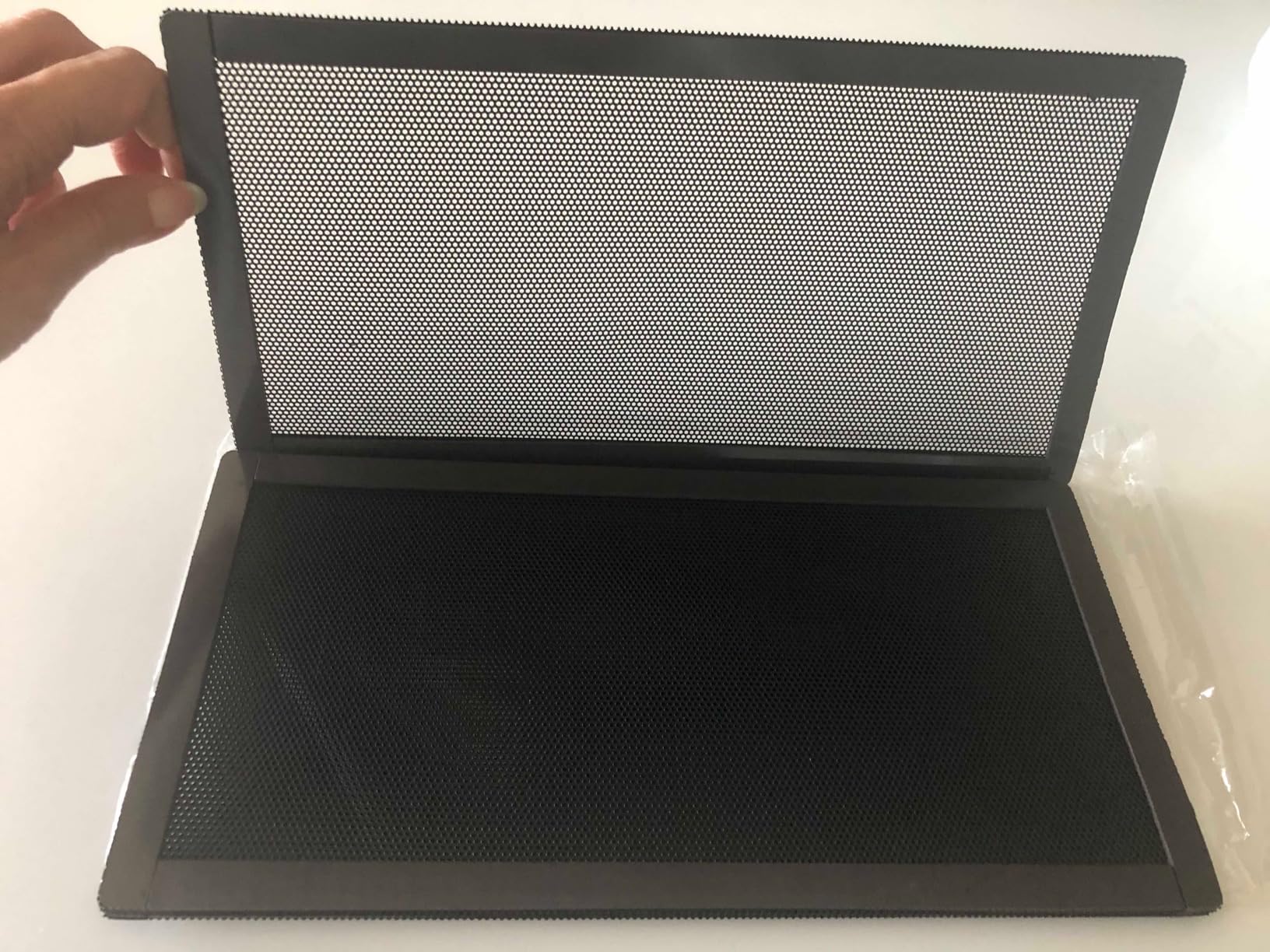 Magnetic Floor Register Vent Covers, 6 x 10 Inch Air Vent Filter Mesh, Sticky Magnet PVC Vent Screen Net for Wall Ceiling Floor Catches Toys Snacks Pet Hair and Pet Food 4 Pack customer photo 1
