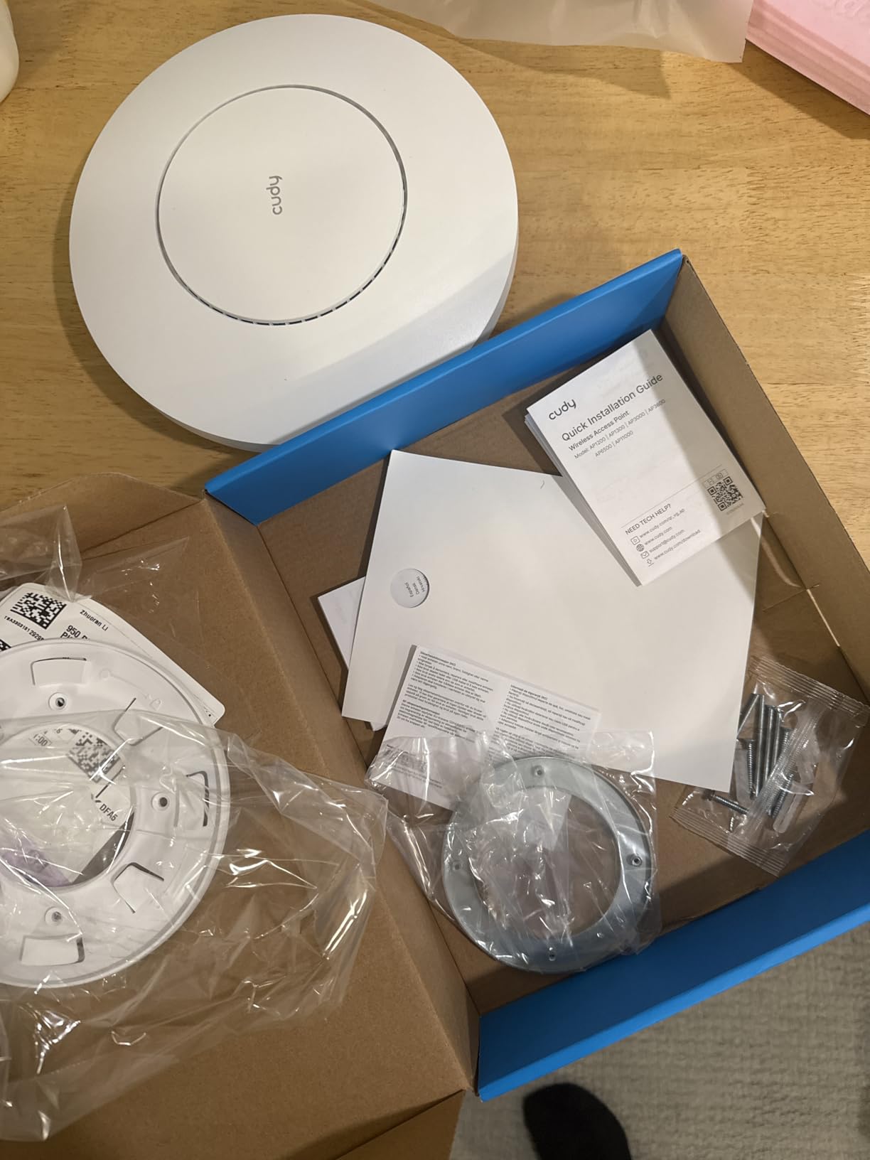 Cudy AC1200 Dual Band Gigabit WiFi Access Point, Ceiling-Mounted, AP1300 | 867+300Mbps, 100+ Clients, 1100 Sq.Ft, 802.3at/af PoE, WPA3, 1x RJ45 Port, Seamless Roaming, Multi-SSID customer photo 2