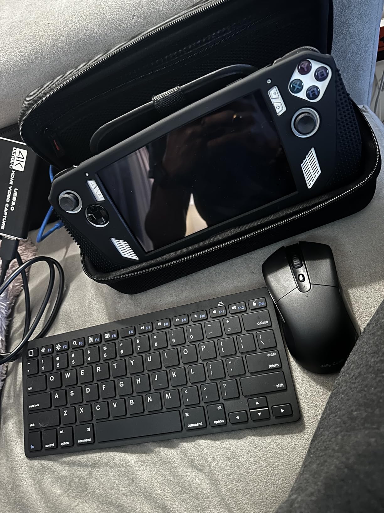 ButterFox Large Carry Case Bag For ASUS Rog Ally Handheld 2023 and Rog Ally X with Built-in Stand, Fits Charger, Large Accessories Pocket for 65W Battery Bank, Slim Mouse and HDMI Cable (Black) customer photo 1