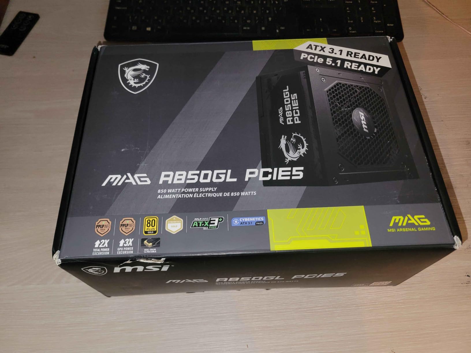 MSI MAG A750GL PCIE5, Fully Modular Compact Gaming 750W Power Supply, 80+ Gold, ATX 3.1 & PCIe 5.1 Ready, Native Dual-Color 12V-2x6 Cable, 10 Year Warranty customer photo 1