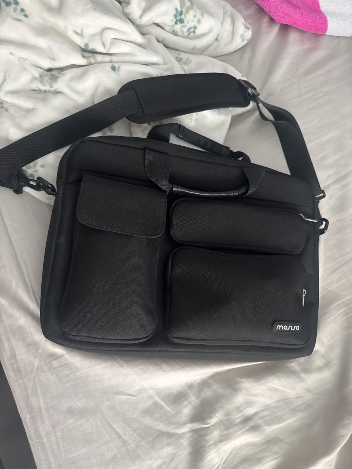 MOSISO Laptop Shoulder Bag 17.3 inch, 17-17.3 inch Computer Bag | Compatible with Dell XPS/HP Pavilion/Ideapad/Acer/HP Omen with Multiple Pockets customer photo 1