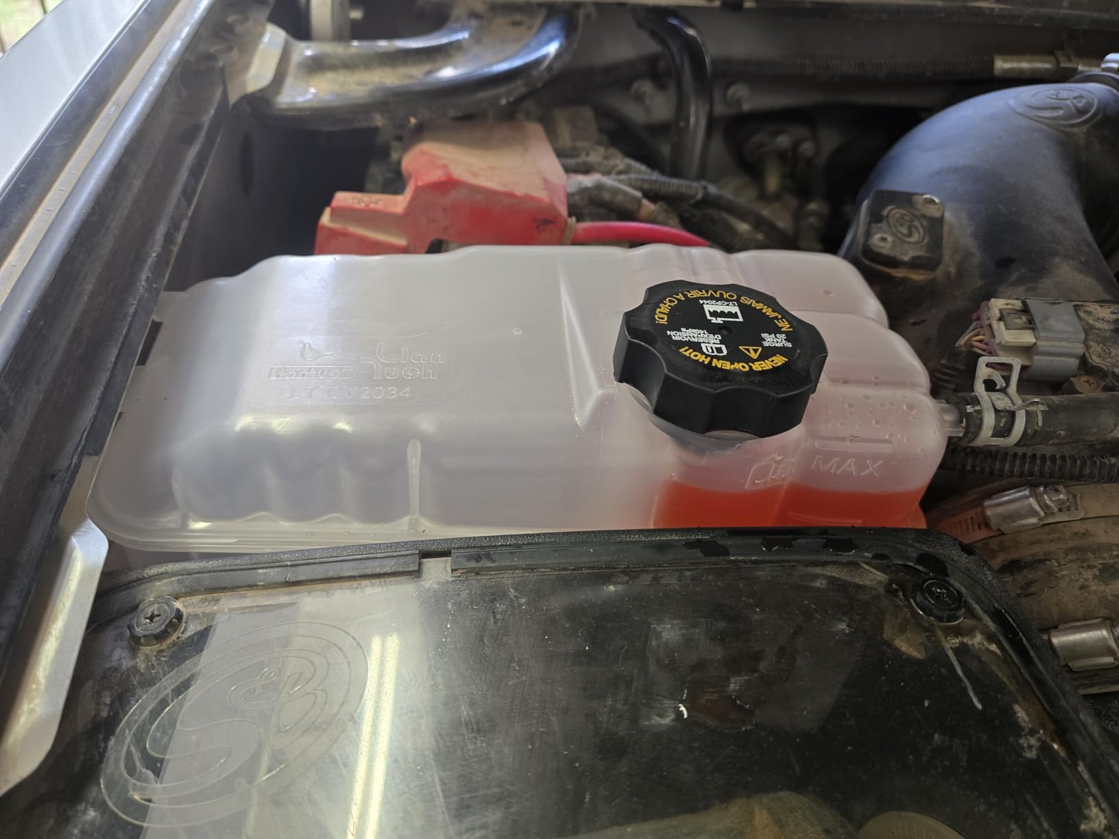 TRQ Radiator Coolant Reservoir Overflow Bottle with Cap | For 2020-2025 GMC Sierra 2500 3500 HD Chevy Silverado 2500 3500 HD V6 6.6L Gas Engine customer photo 1