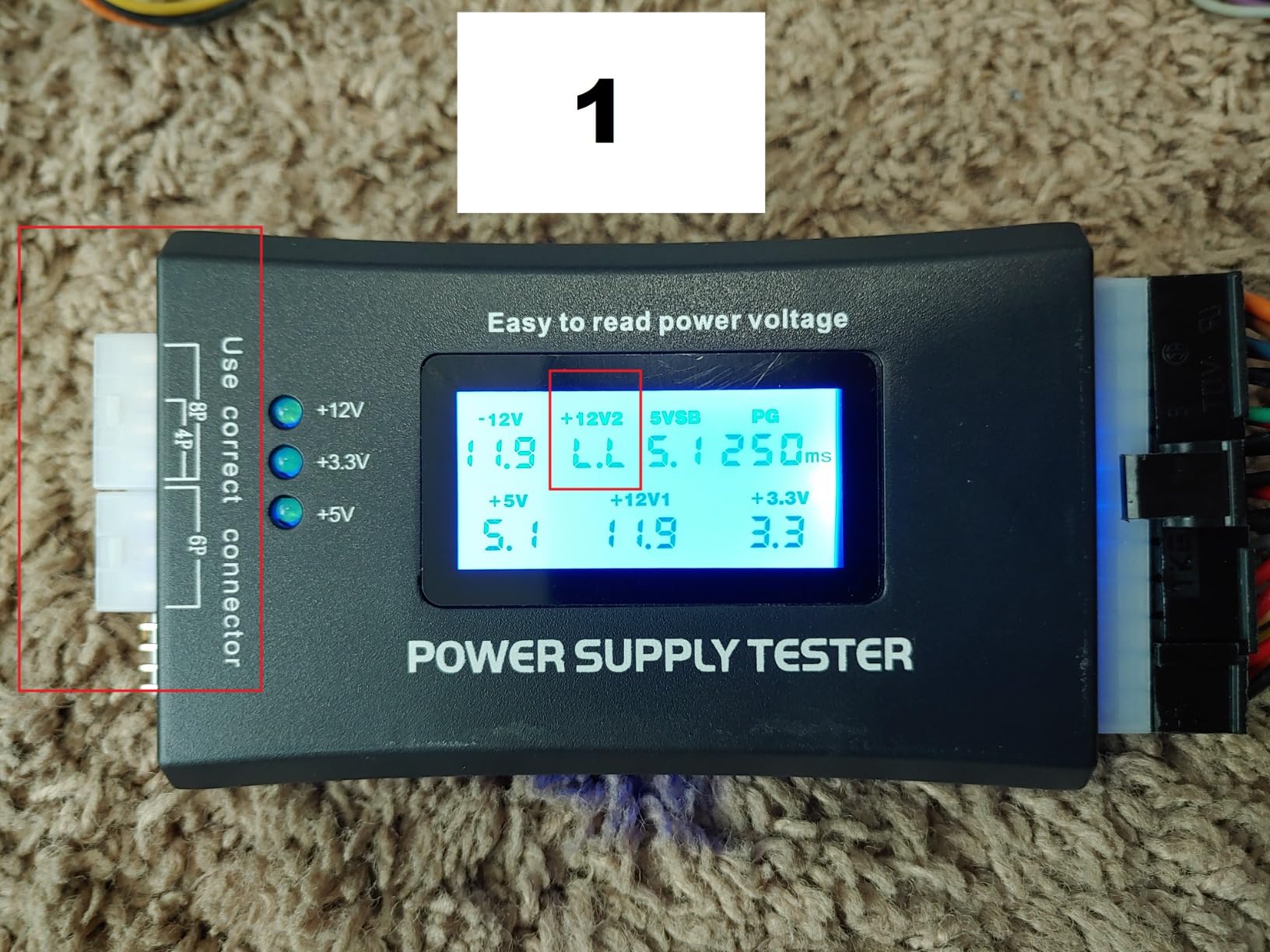 PC Power Supply Diagnostic LCD Computer Testing Device Computer 20/24 4/6/8 Pin Supply Tester for SATA, IDE, HDD, ATX, ITX, Byi Plug customer photo 1