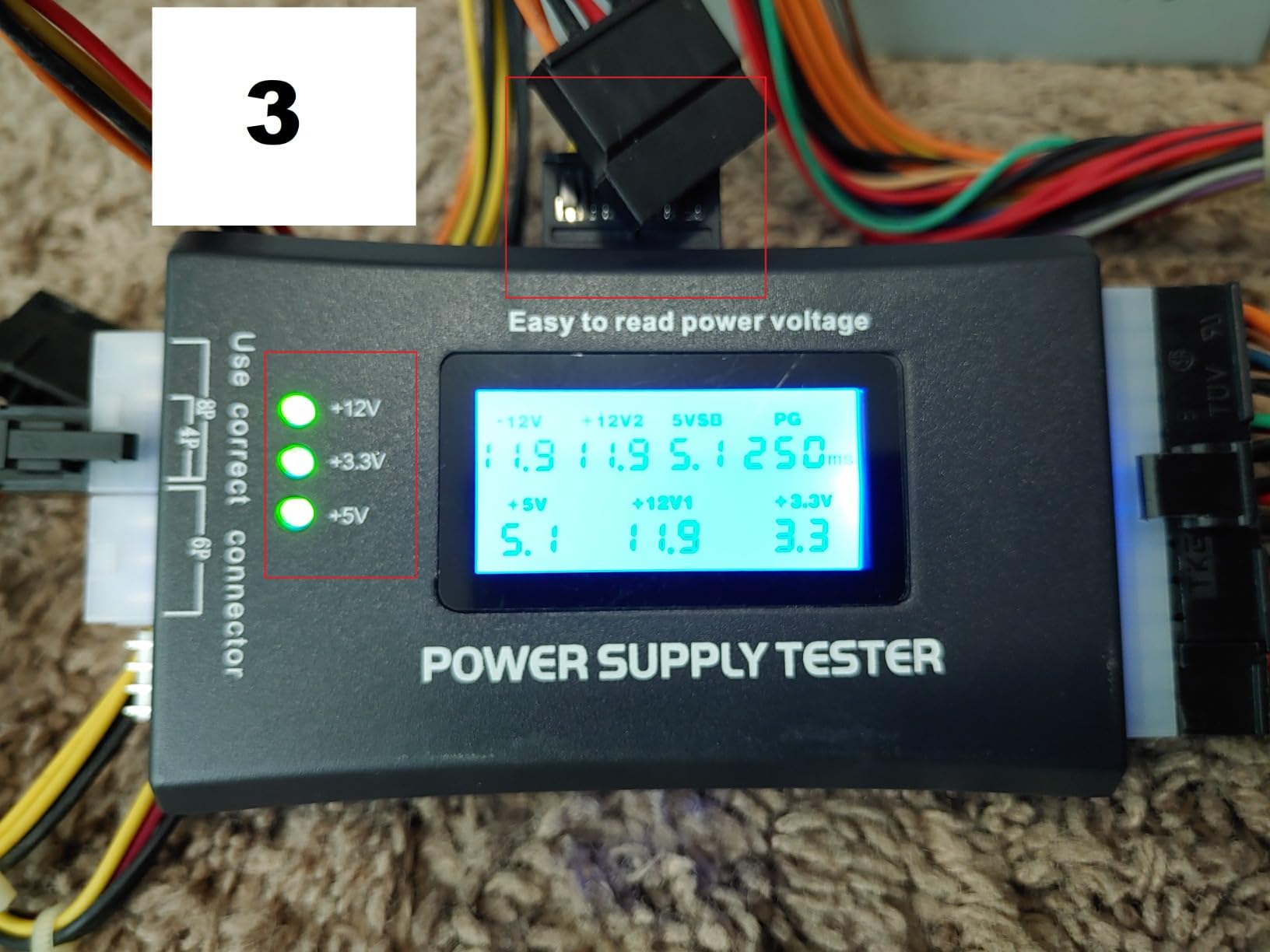 PC Power Supply Diagnostic LCD Computer Testing Device Computer 20/24 4/6/8 Pin Supply Tester for SATA, IDE, HDD, ATX, ITX, Byi Plug customer photo 2