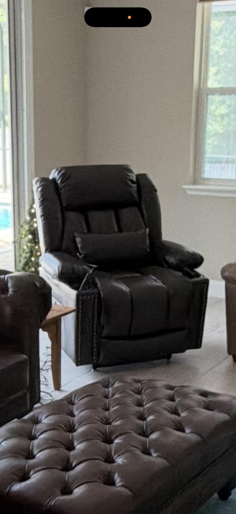 PARKOL Power Lift Recliner Chair for Elderly & Seniors, Breathable Leather Electric Recliner with Vibration Massage & Lumbar Heating, Silent Motor w/USB/Cup Holders, Tool-Free Easy Assembly, Brown customer photo 1