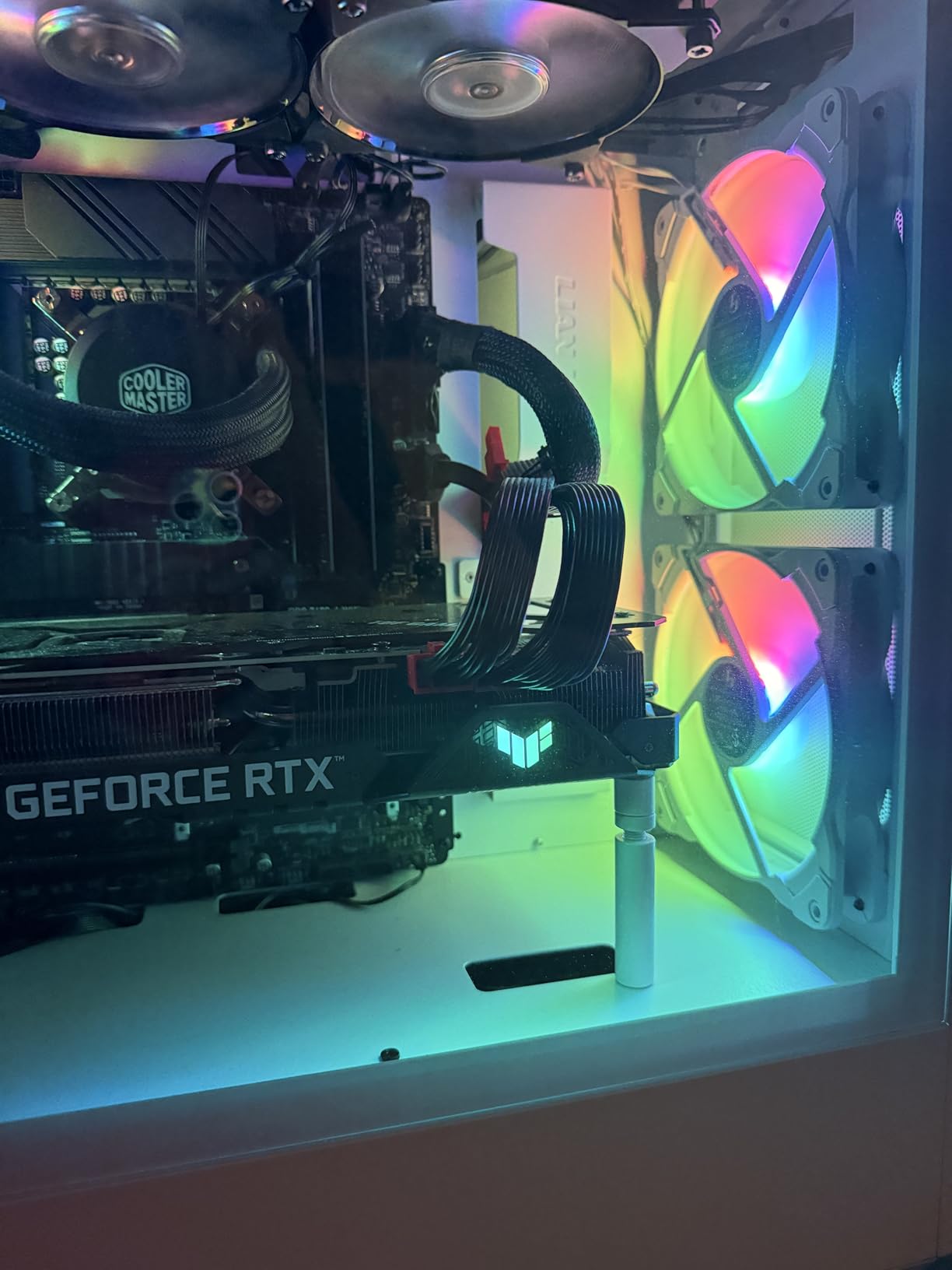GPU Support Bracket White, Graphics Card Support, GPU Bracket Brace, Video Card Sag Holder Bracket with Magnet, GPU Stand, Adjustable Anti Sag GPU Stand Aluminum 72-125mm White customer photo 2