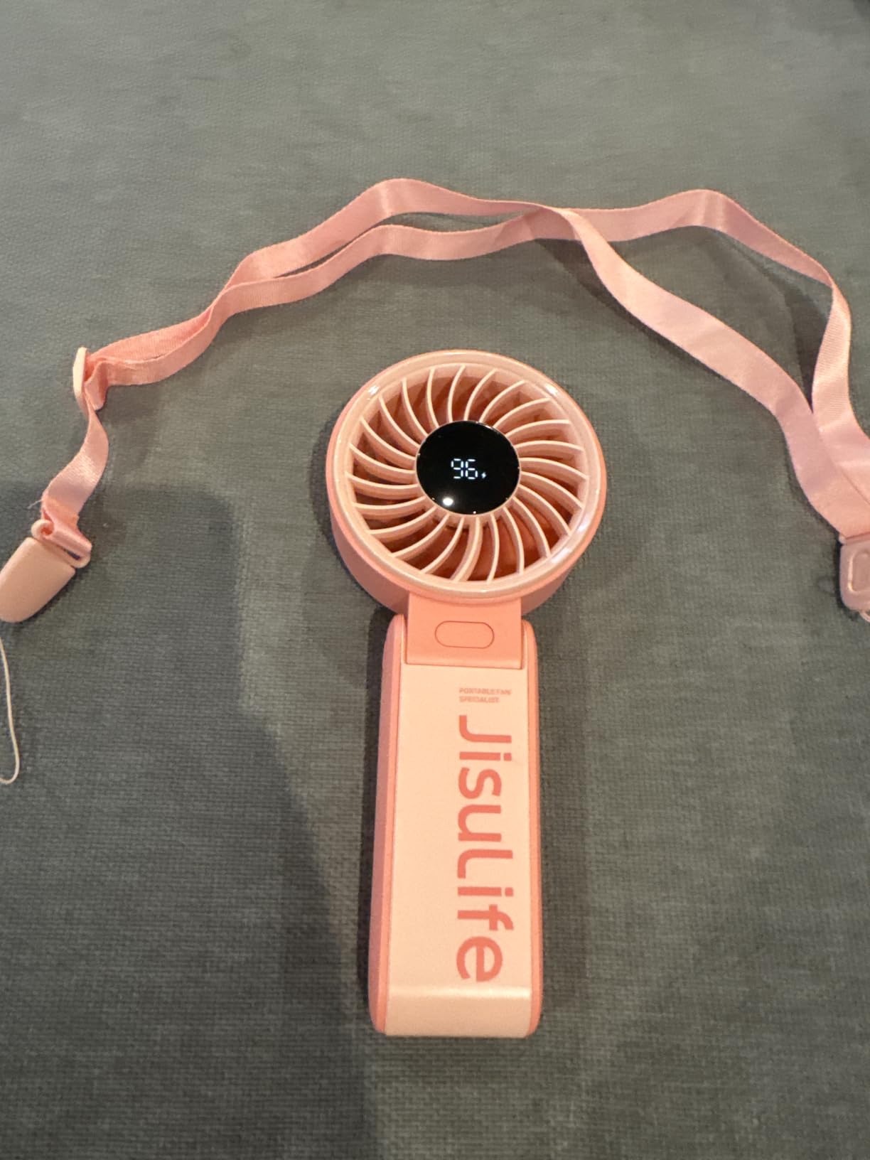 JISULIFE Portable Handheld Fan Life7: 3-in-1 Hand, Desk & Neck Fan-Black | 19.5H Max Cooling, 5-Speed, LED Display, 5000mAh Rechargeable,USB Foldable Fan for Travel/Concerts/Cruise/Sports Events/Gifts customer photo 2