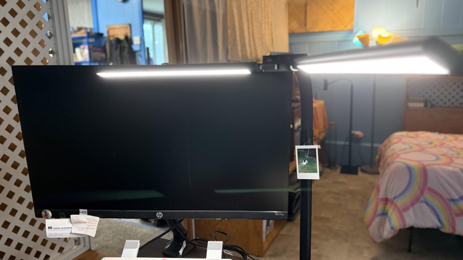 Upgraded LED Desk Lamp for Home Office with RGB, Rotatable Computer Desk Light with Remote, Tall Table Lamp with Clamp for Working, Dimmable Dual Head Task Lighting for Monitor PC, 22W customer photo 1