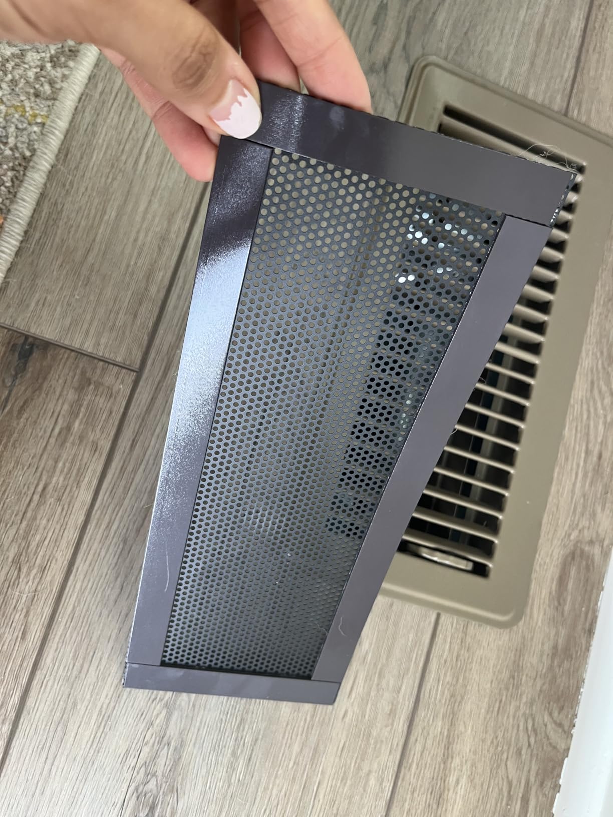 BEST CHOICE MAGNETS 4P Magnetic Floor Vent Covers 4 x 10 Inch PVC Vent Mesh | Air Vent Screen Cover Magnetic Floor Register Vent Covers for Home Wall Ceiling Floor Catches Debris customer photo 2