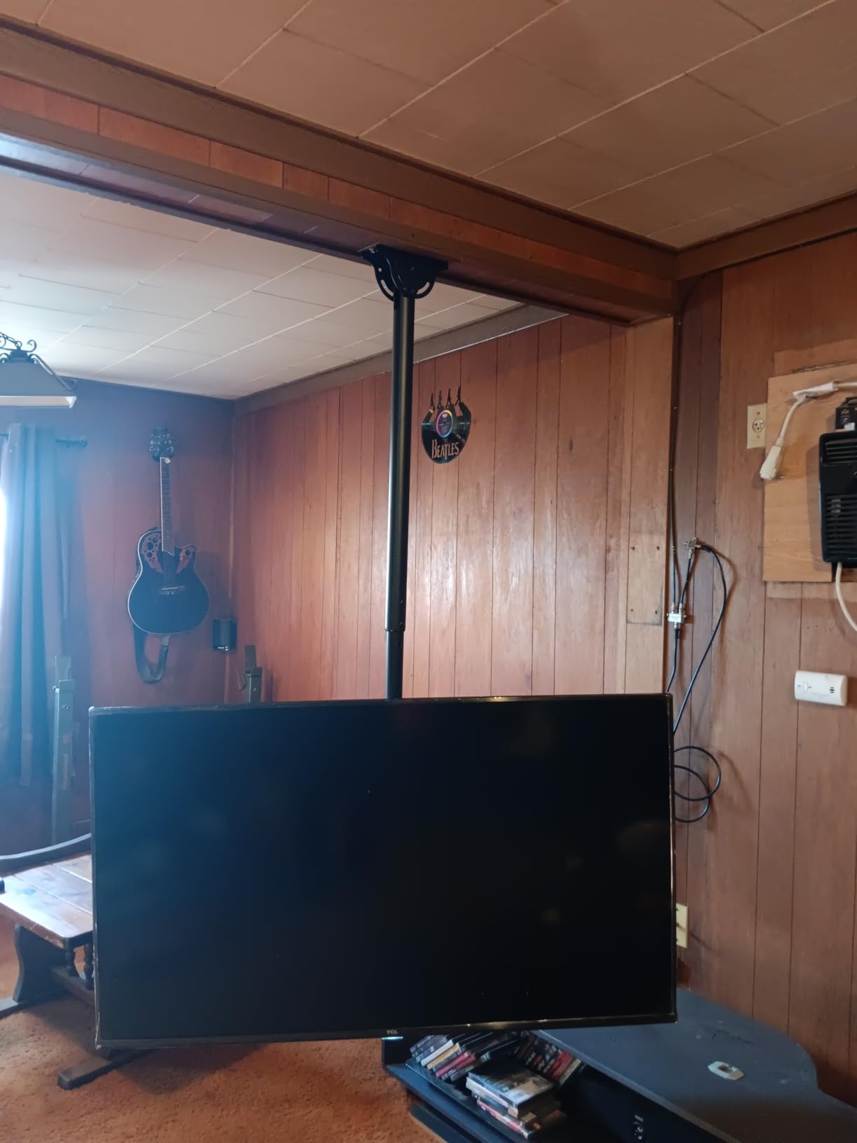 VIVO Black TV Ceiling Mount for 37 to 90 inch Screens, MOUNT-VC90-5 | Full Swivel, Telescoping Height Adjustment, 5ft Extension Pole, Fits Pitched/Vaulted Roof, Max VESA 800x400mm, Holds 110 lbs customer photo 2