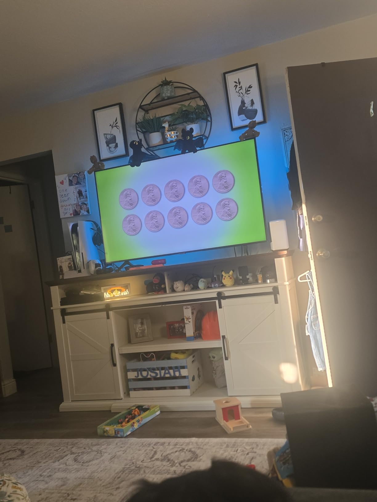 Farmhouse TV Stand for 80 Inch TVs, 37.4