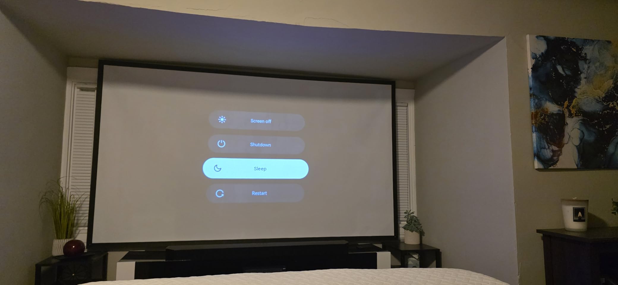 Projector Screen with Stand - 100 inch Indoor/Outdoor 16:9, 4K HD PVC Screen with 1.5 Gain, 2IN1 for Backyard Theater & Wall Hanging, Includes Carry Bag customer photo 2