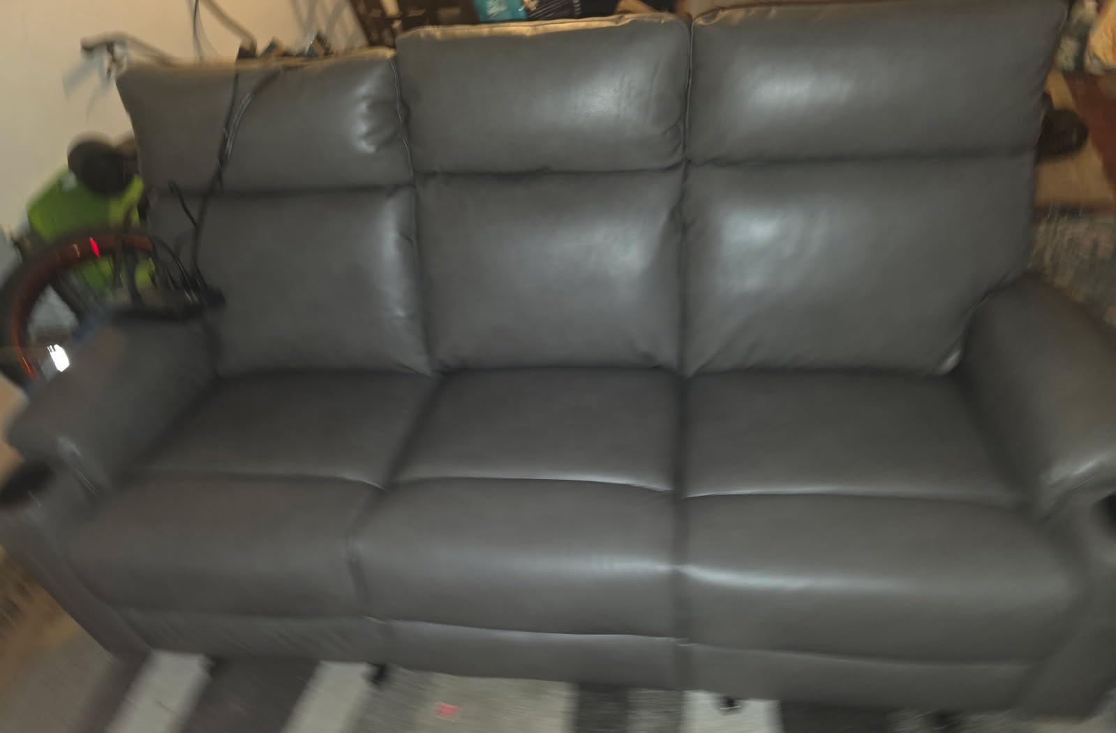 Power Reclining Sofa, 3-Seat Dual Electric Recliner Couch with Drop-Down Table, USB & Type-C Ports, Cup Holders, Wall Hugger Home Theater Sofa for Living Room, RV (Brown) customer photo 1