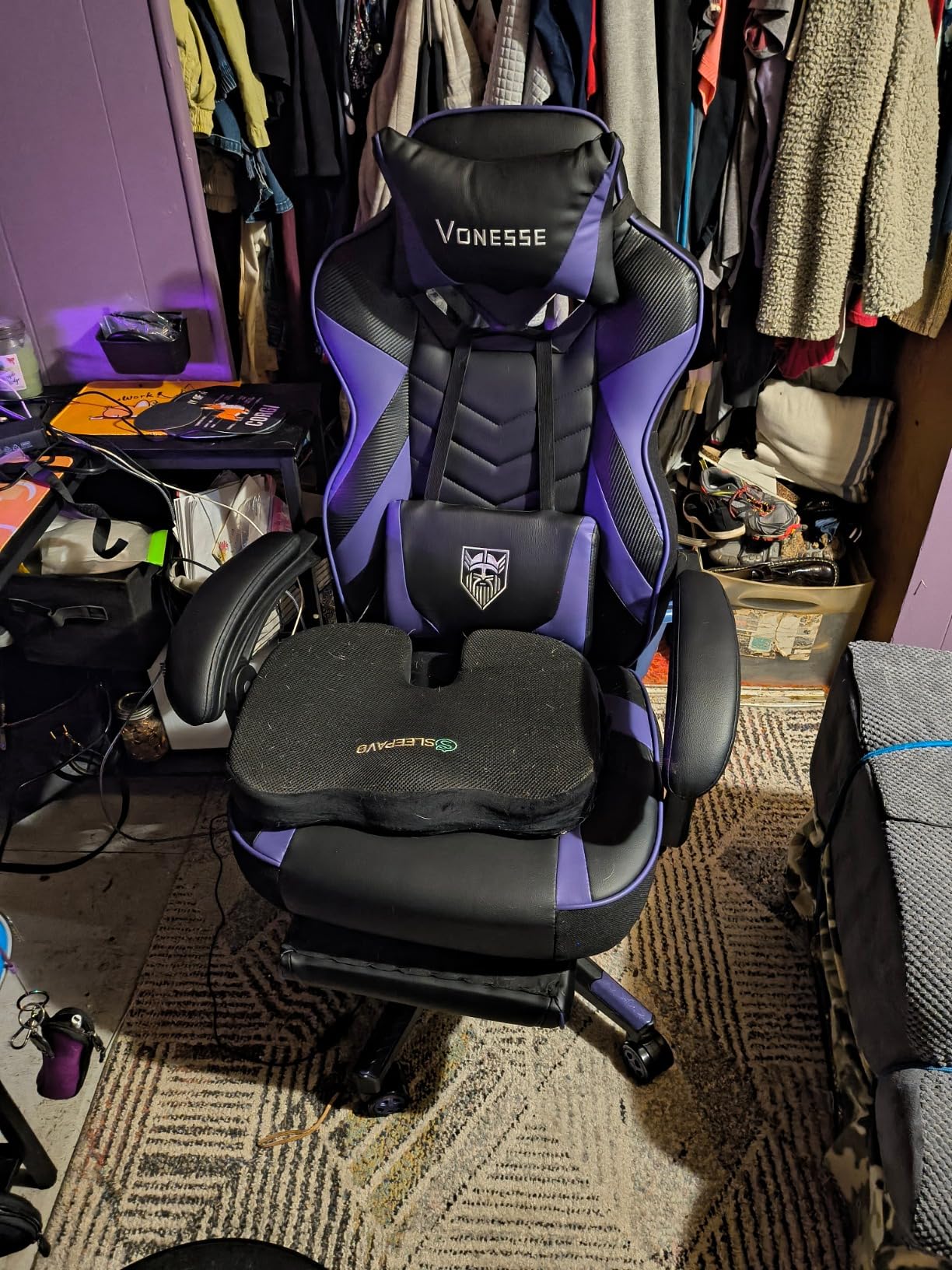 Gaming Chair, Big and Tall Office Chair with Footrest and Massage, Gaming Chairs for Adults with Lumbar Support, Ergonomic High Back Computer Desk Chair with Pocket Spring Cushion (Black) customer photo 1