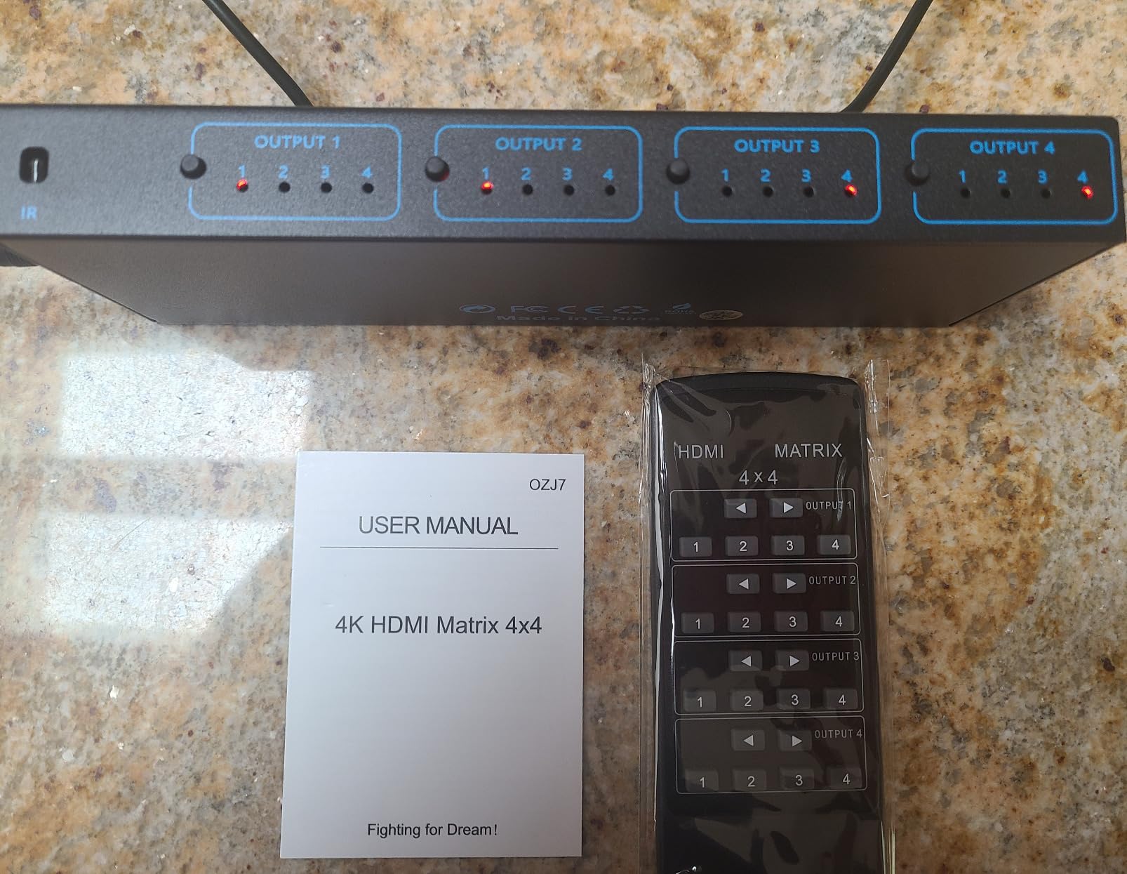 Groza HDMI Matrix Switch 4x4, 4K HDMI Matrix 4 in 4 Out with IR Remote Control, Support HDMI 1.4, 4K@30Hz, 1080P@60Hz, 3D, YUV 4:2:0 customer photo 1